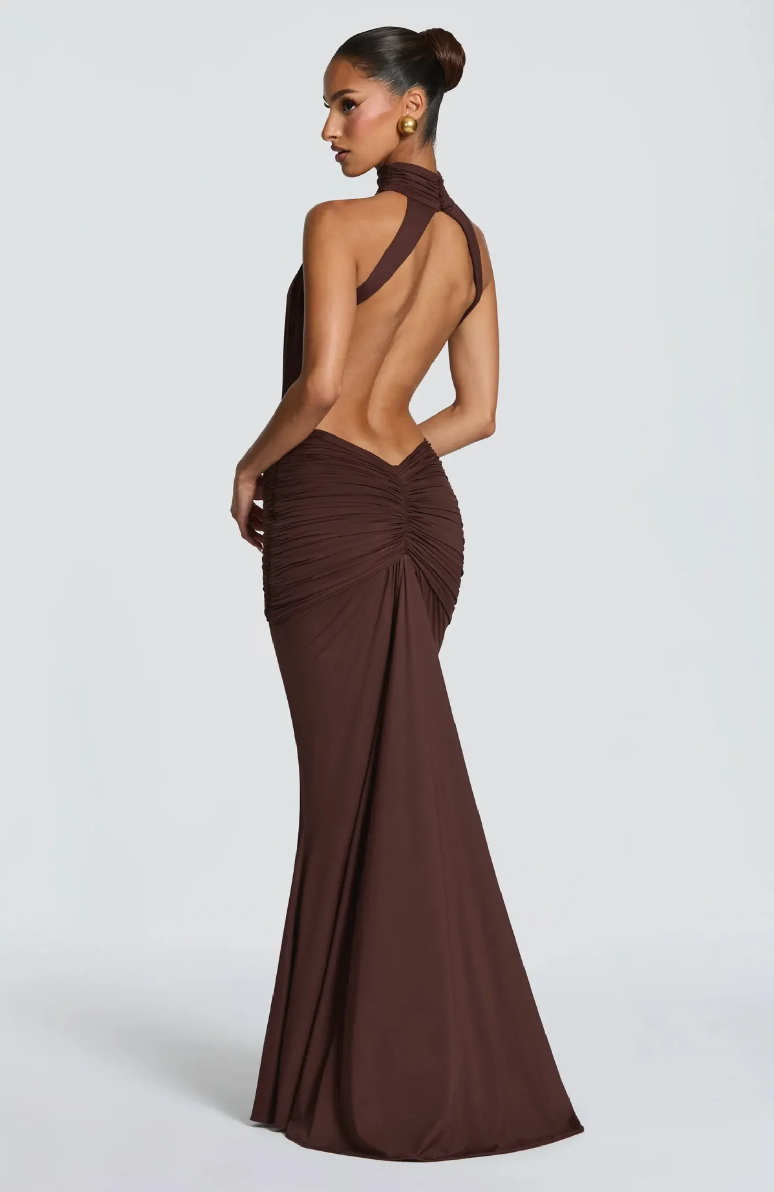  BABYBOO Thekla Maxi Dress - Plum Brown (HIRE)