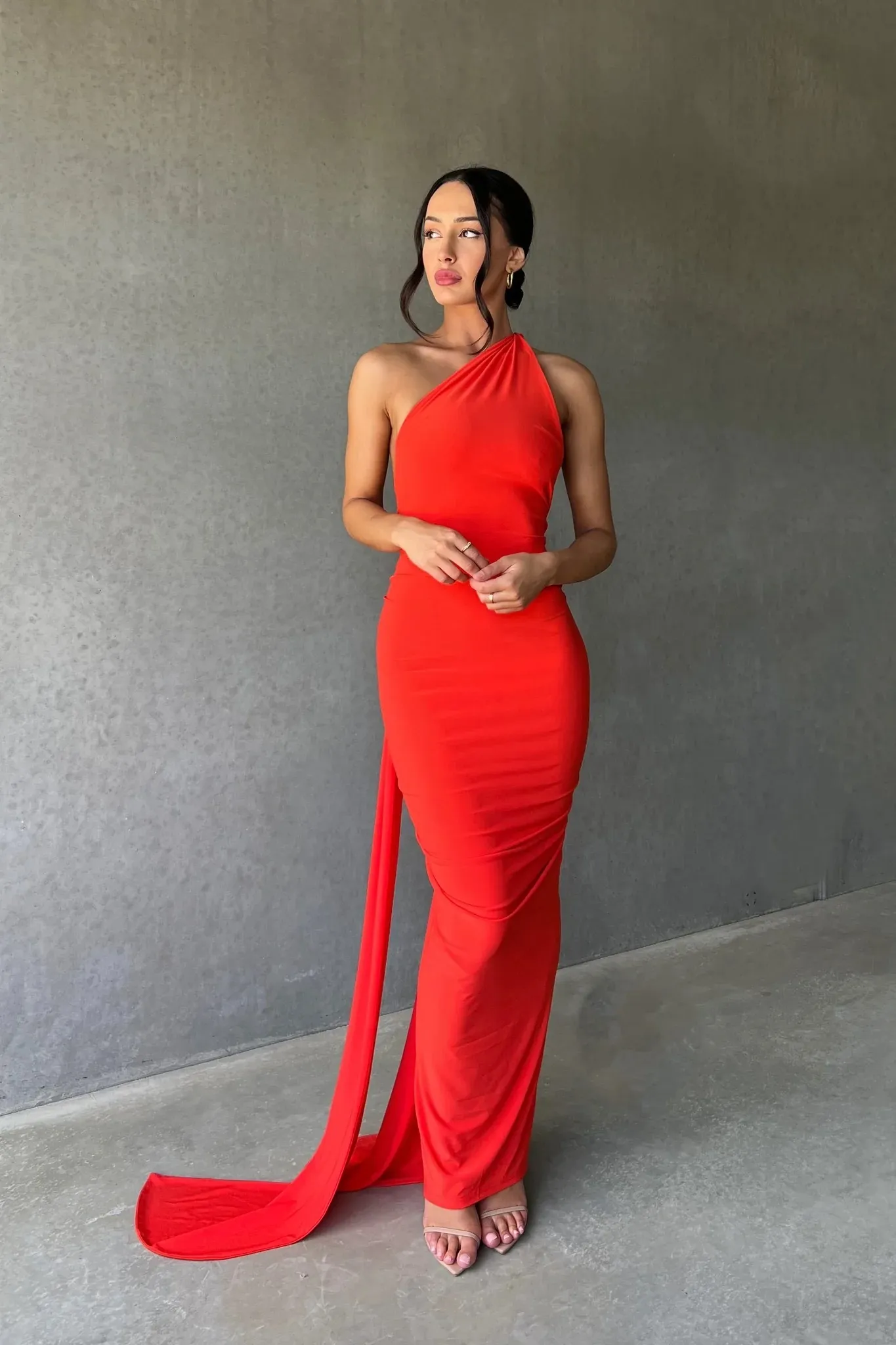MELANI Constantina Gown - Tangerine (HIRE)