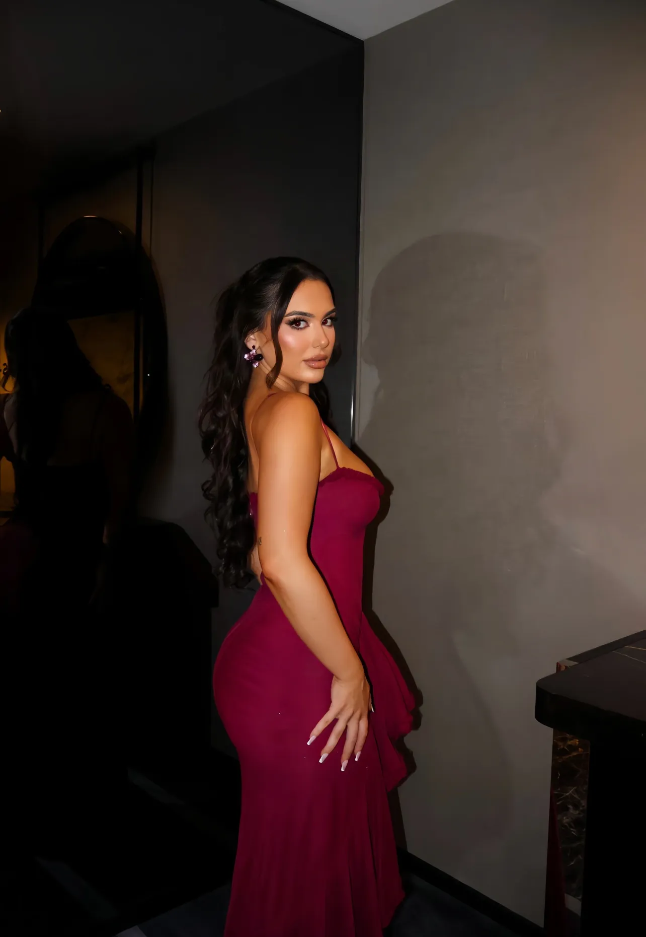 HOUSE OF CB Gabbi Dress - Wine (HIRE)