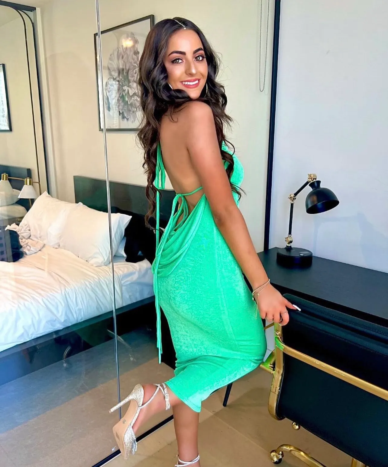 MELANI Ciana Dress - Green (HIRE)