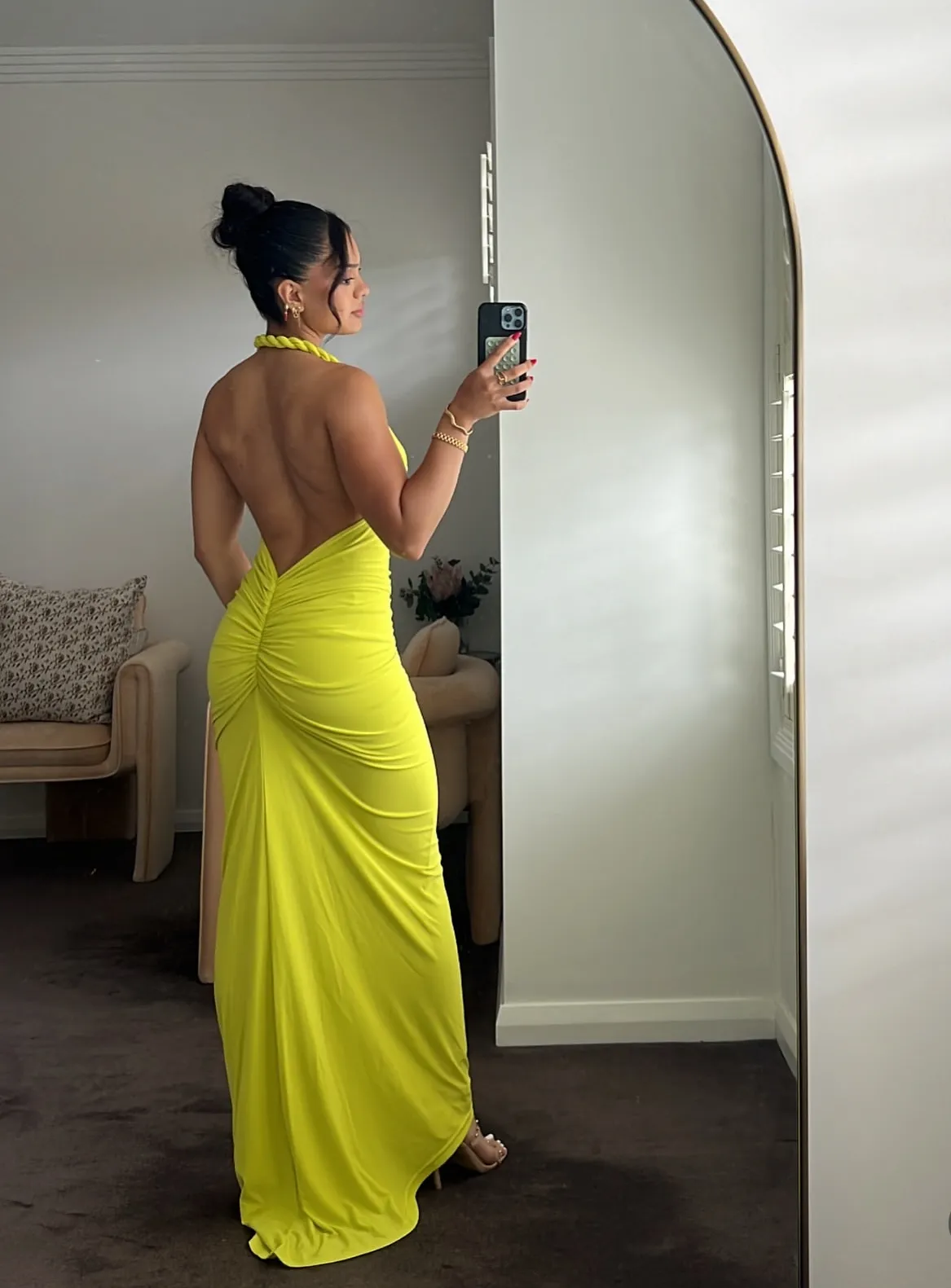 MELANI Maia Multi Way Gown – Chartreuse (HIRE)