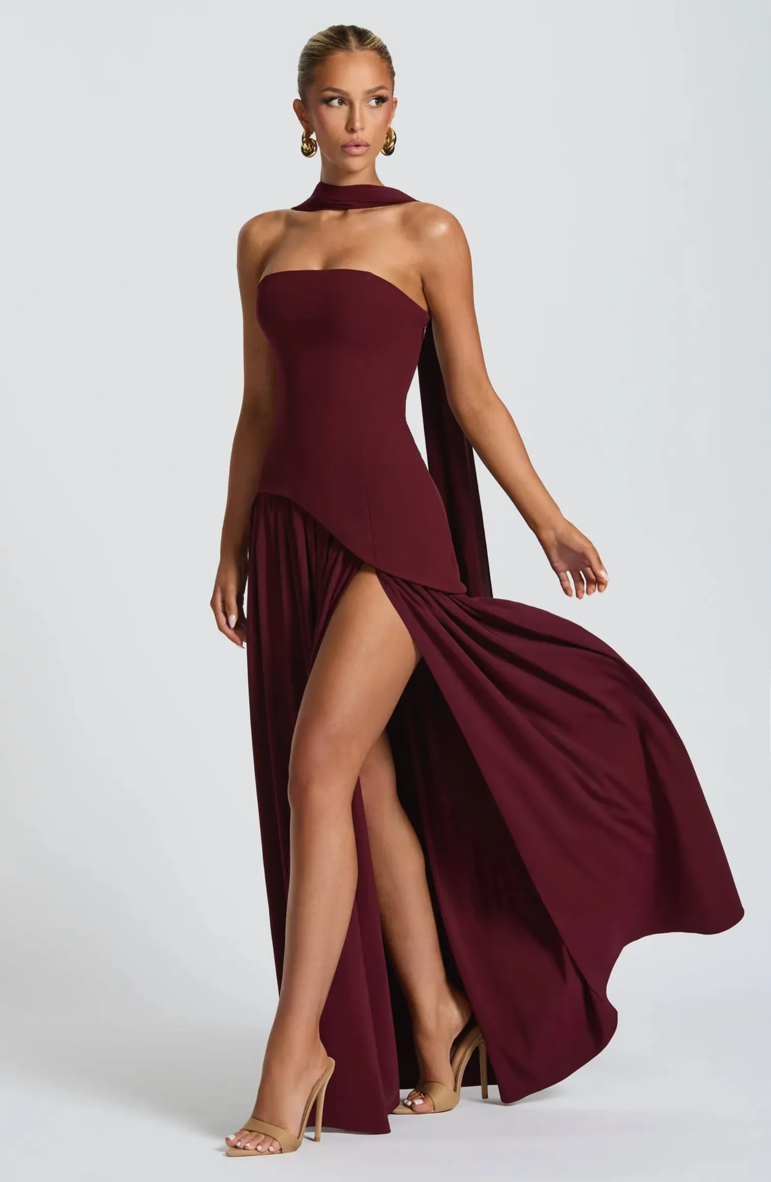 BABYBOO Maliyah Maxi Dress - Cherry Lacquer (HIRE)