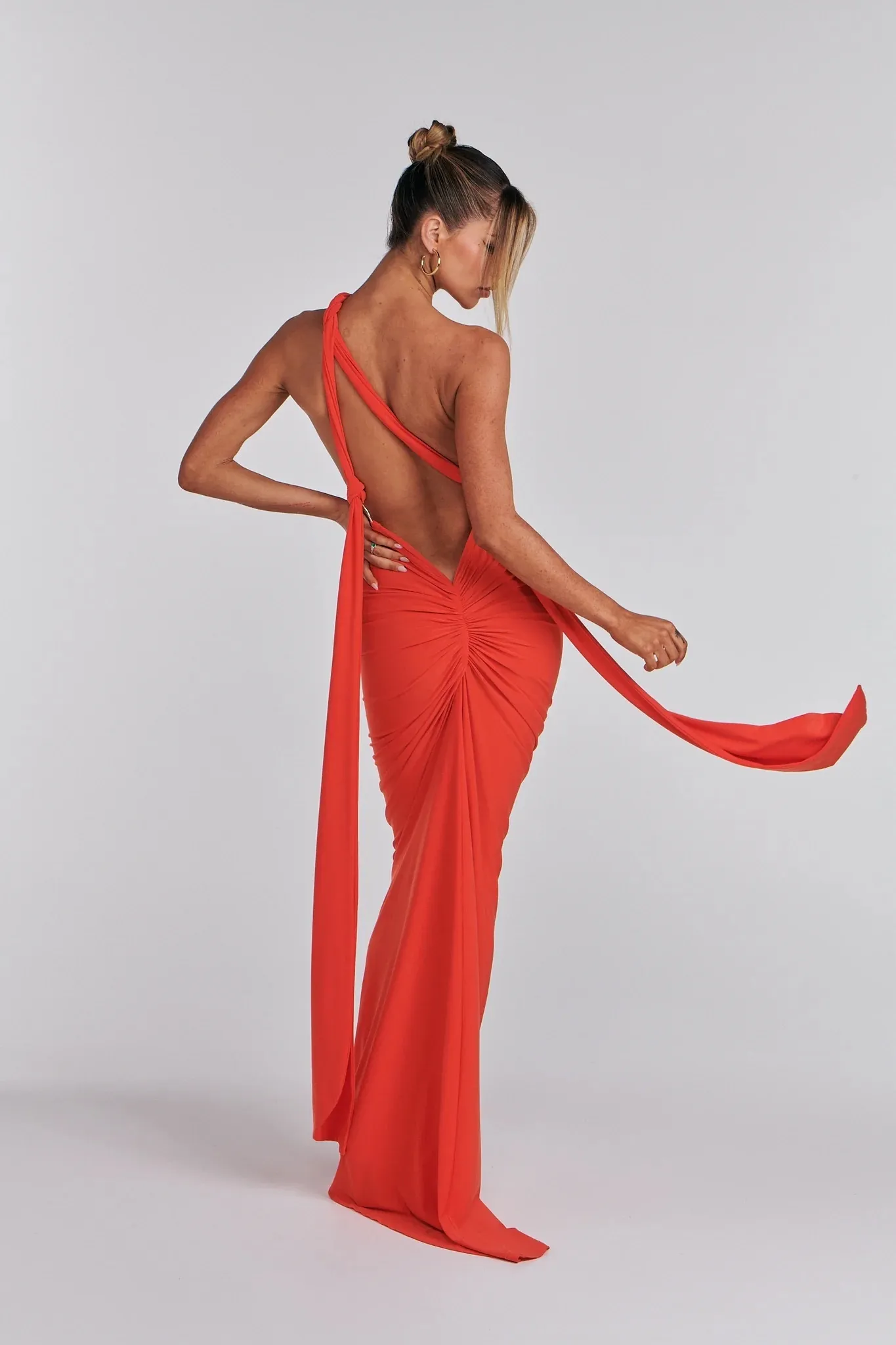 MELANI Izabella Multi Way Gown - Tangerine (HIRE)