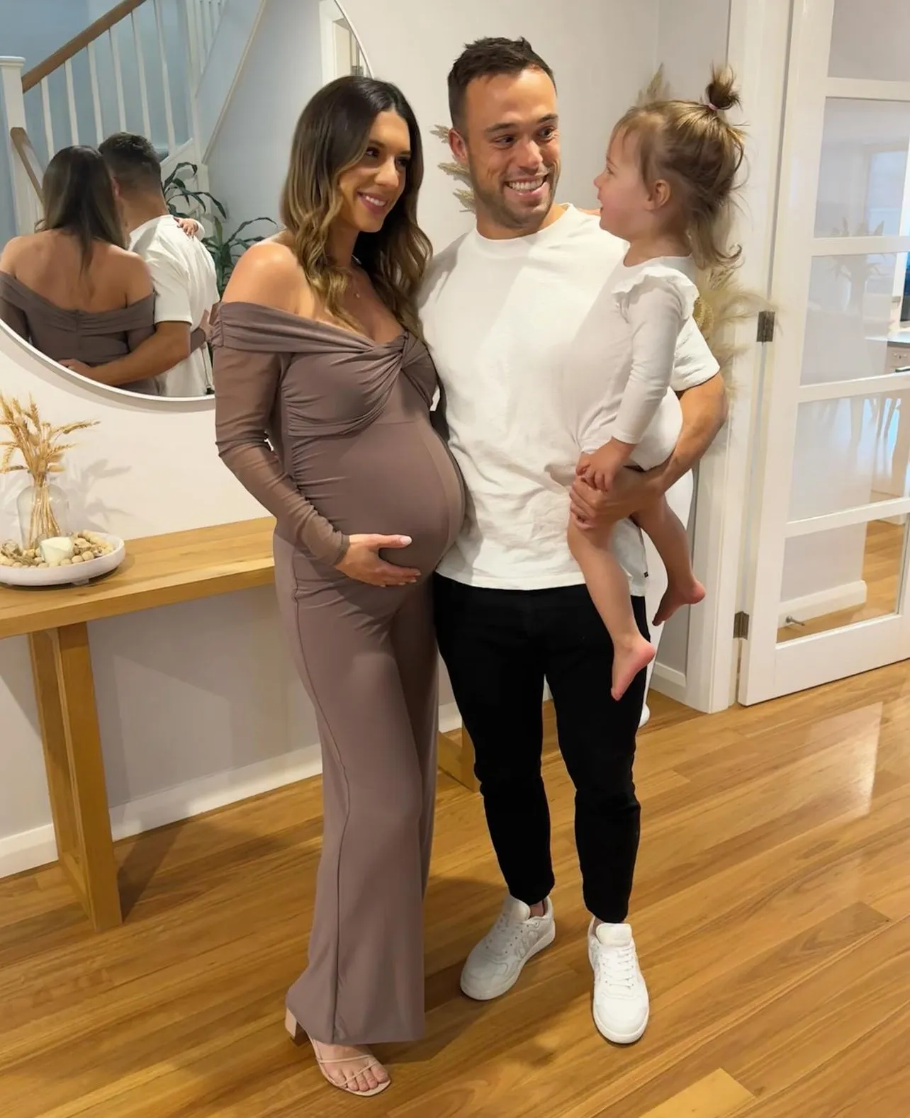 CLUB L LONDON Kyla Maternity Jumpsuit - Mocha (HIRE)