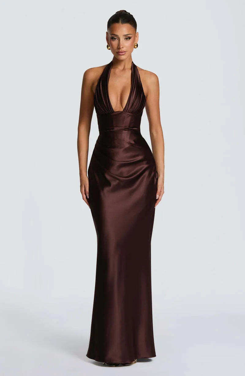 BABYBOO Elowen Maxi Dress - Plum Brown