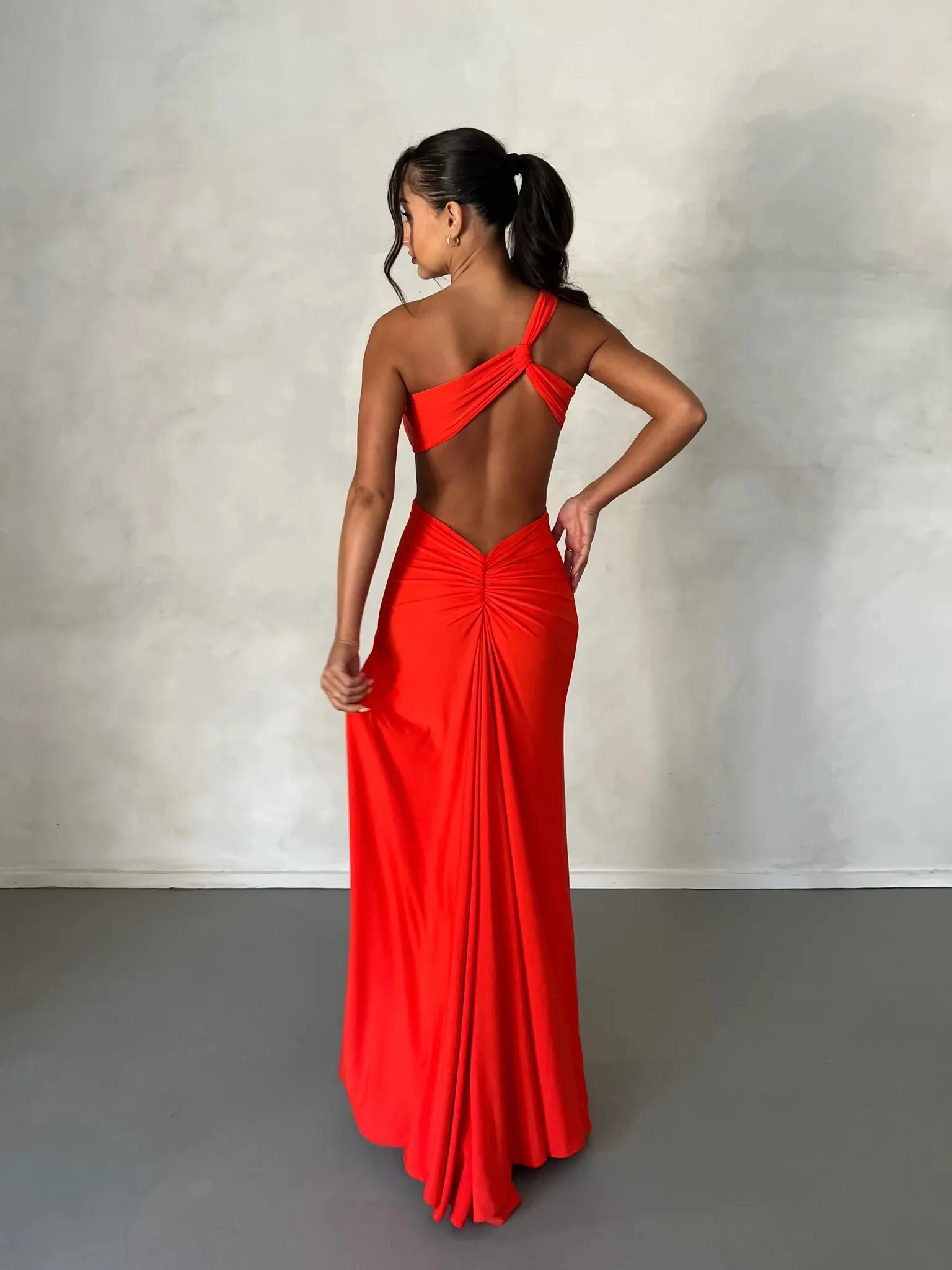 MELANI Eve Gown - Tangerine (HIRE)