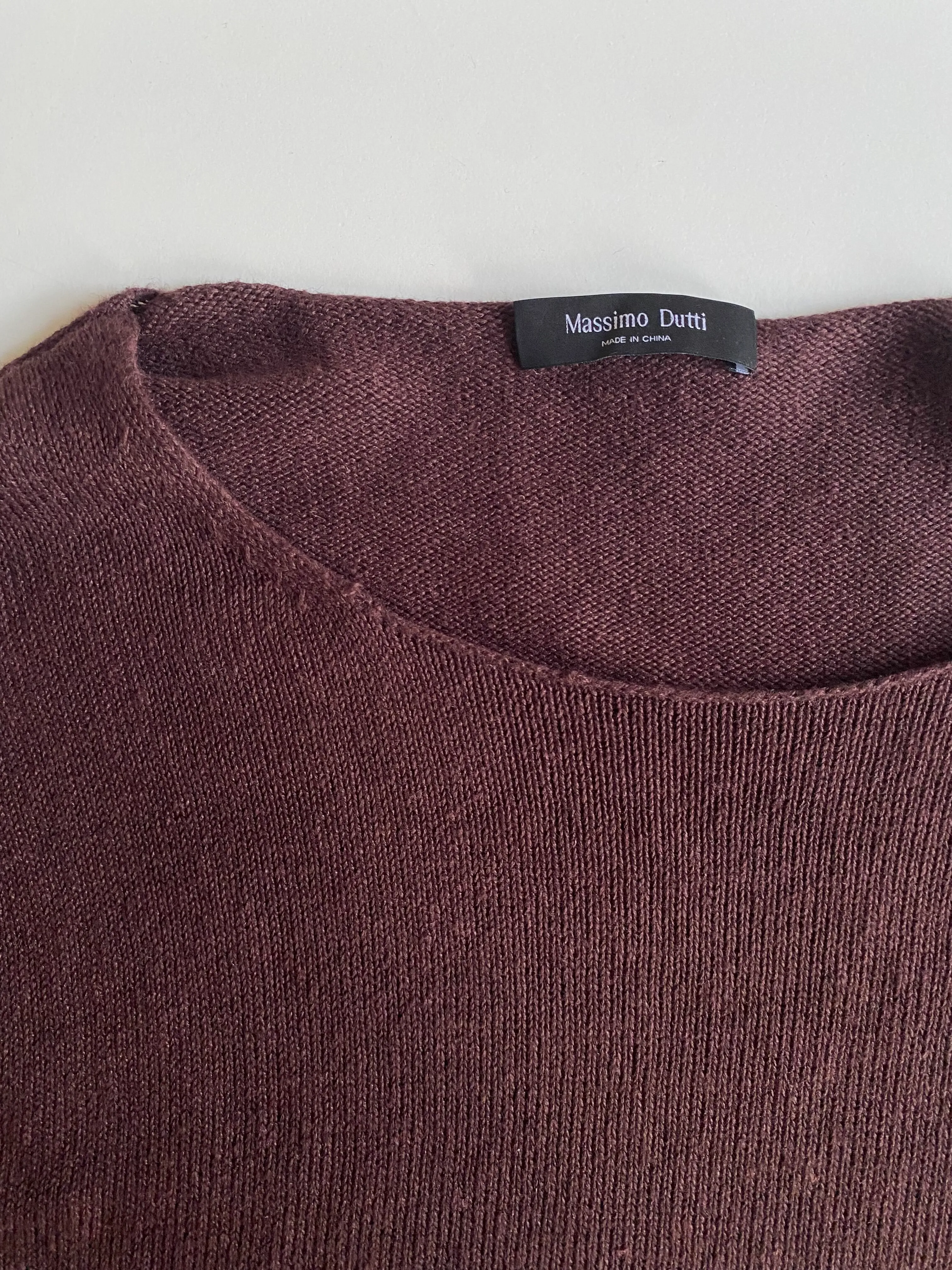Massimo Dutti Knit Pullover Bordeaux Size L