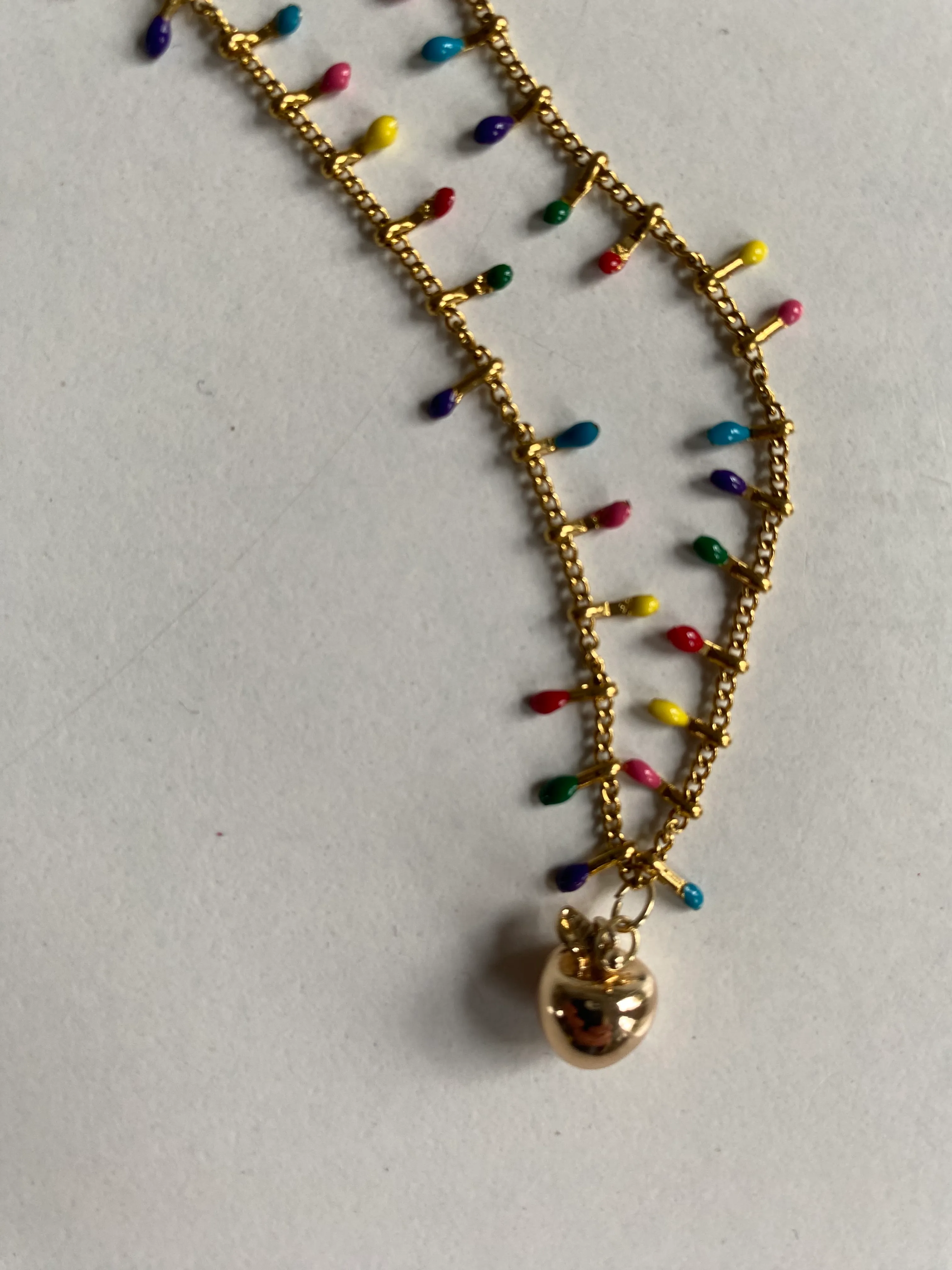 No Name Beaded Charm Necklace 