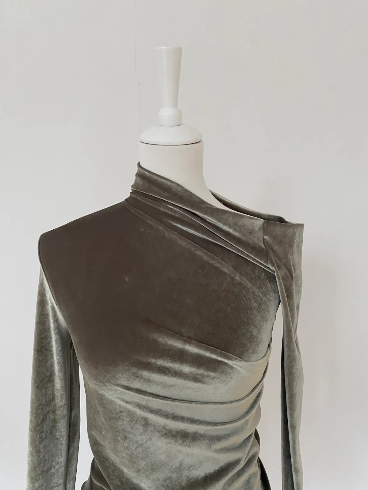 Helmut Lang Asymmetric Top Olive — Size S