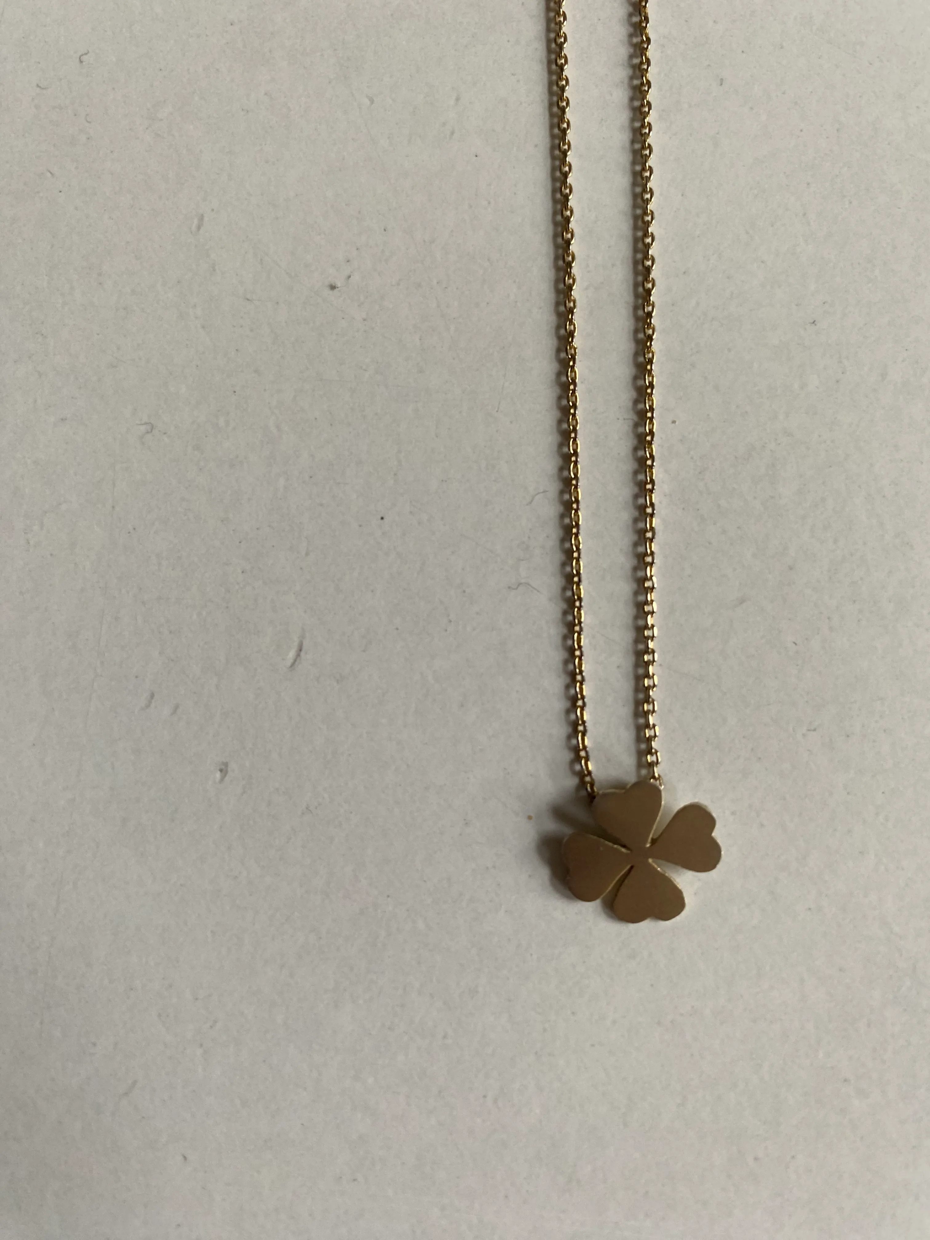 H&M Necklace Shamrock Charm Gold