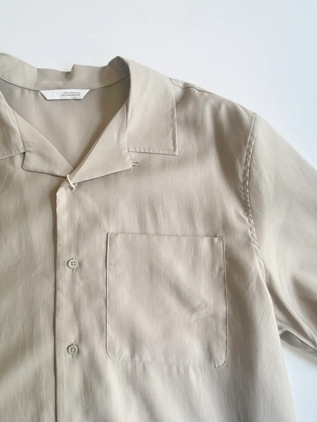  Zara Short-sleeve Shirt Beige — Size L