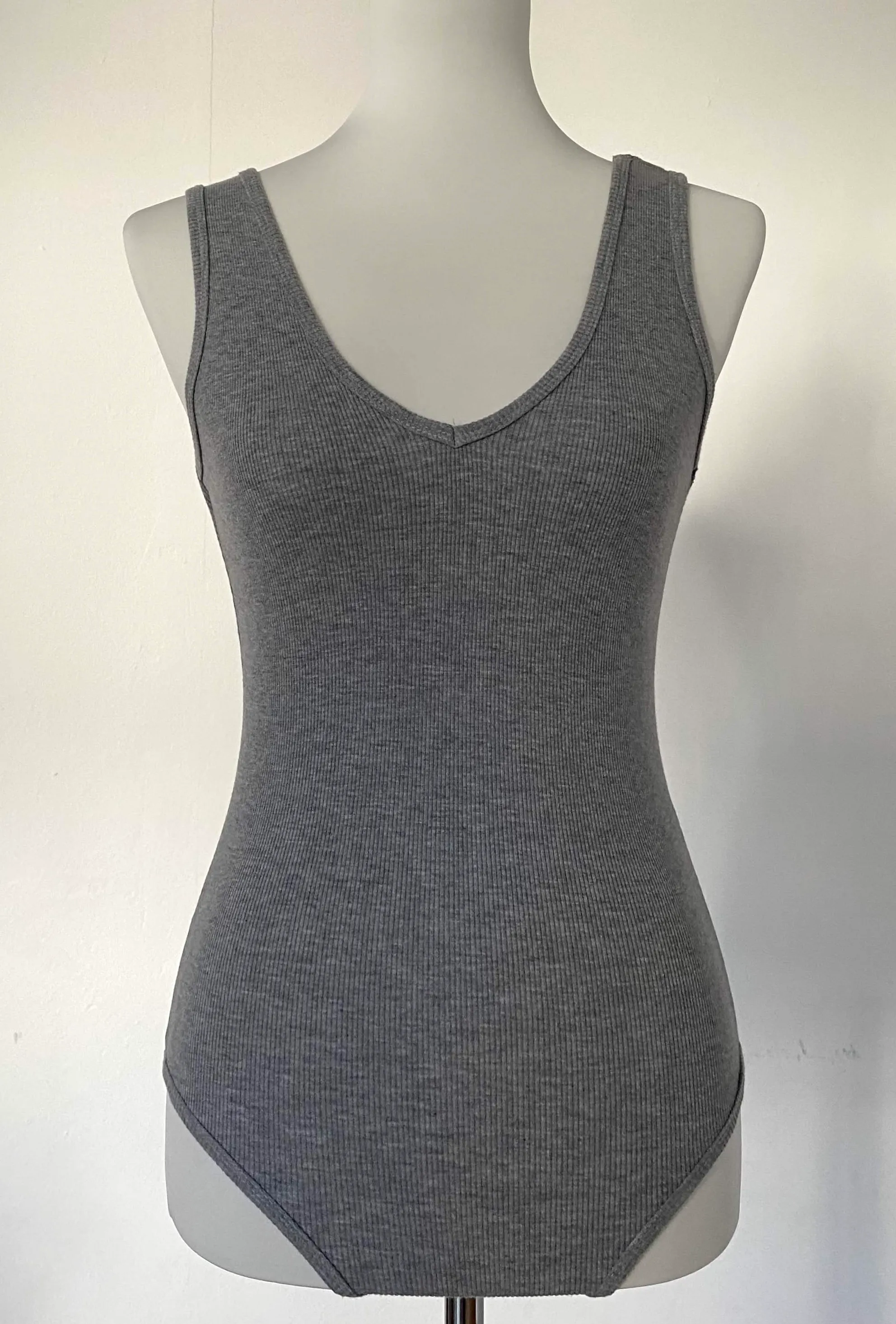 Asos Rib Bodysuit Grey Size S