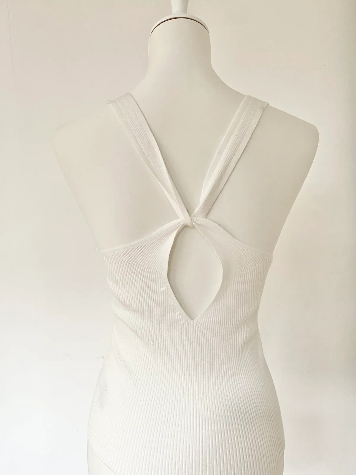 Oysho Rib Top White — Size S
