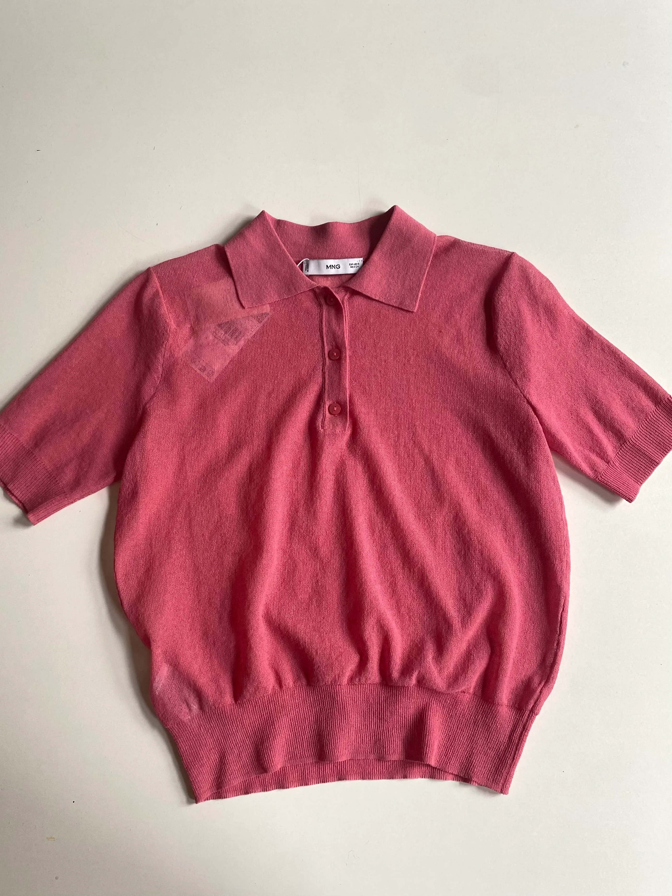 Mango Semi Transparent Polo Size S
