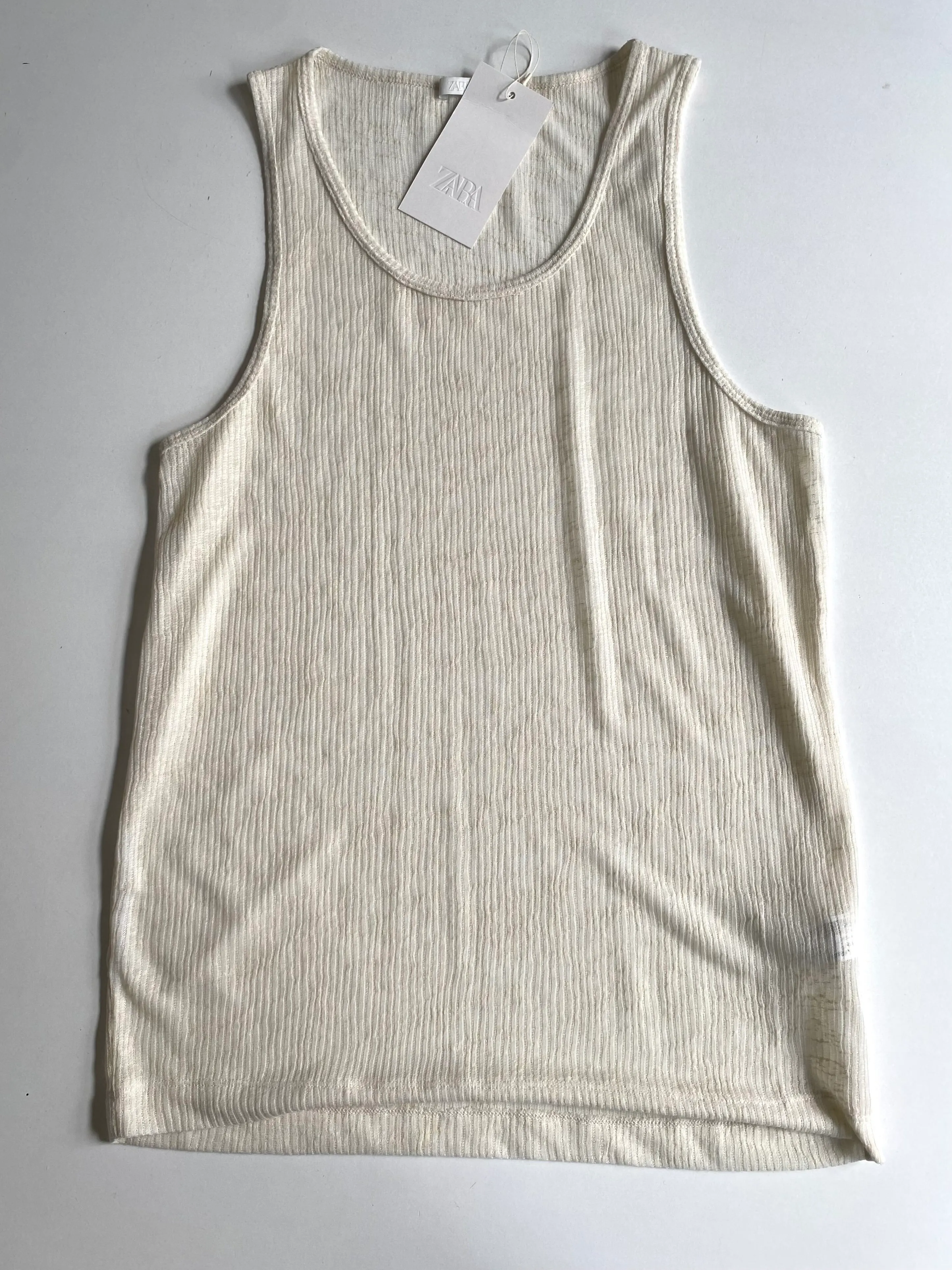 Zara Structured Tank Cream Size L