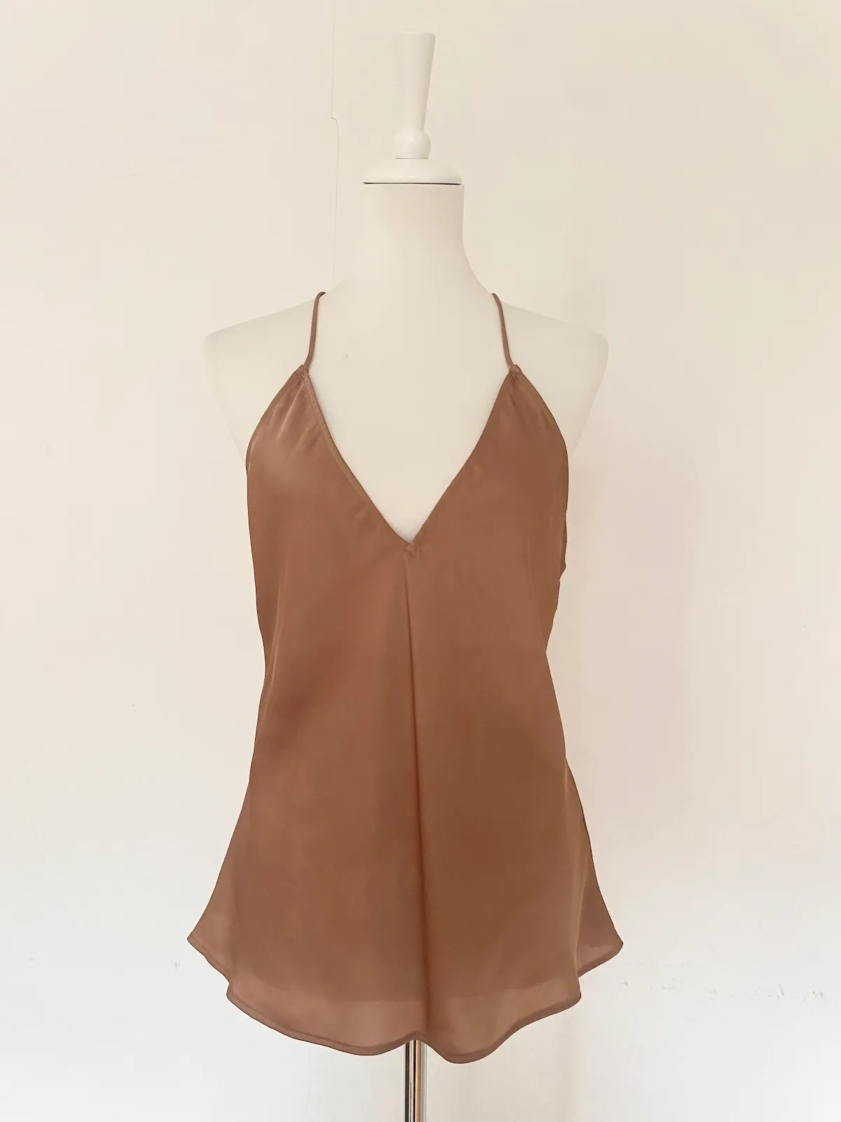 H&M Satin Halter Cami Caramel – L