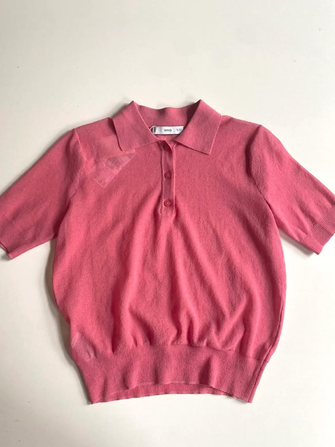 Mango Semi Transparent Polo — Size S