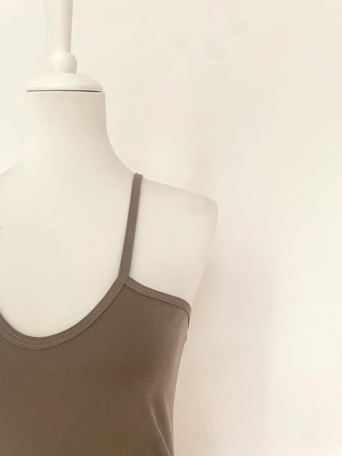 Imperial Ribbed Camisole Top Taupe – S