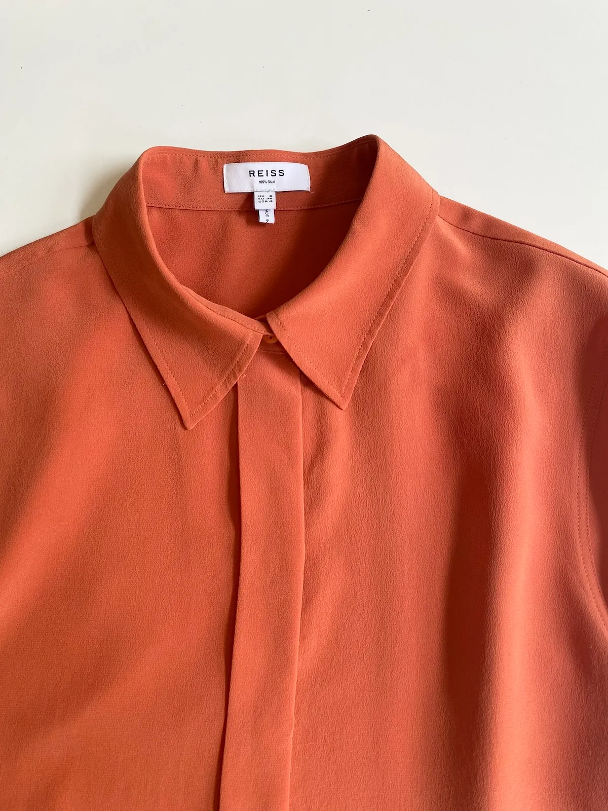 Reiss Silk Blouse Coral – Size S