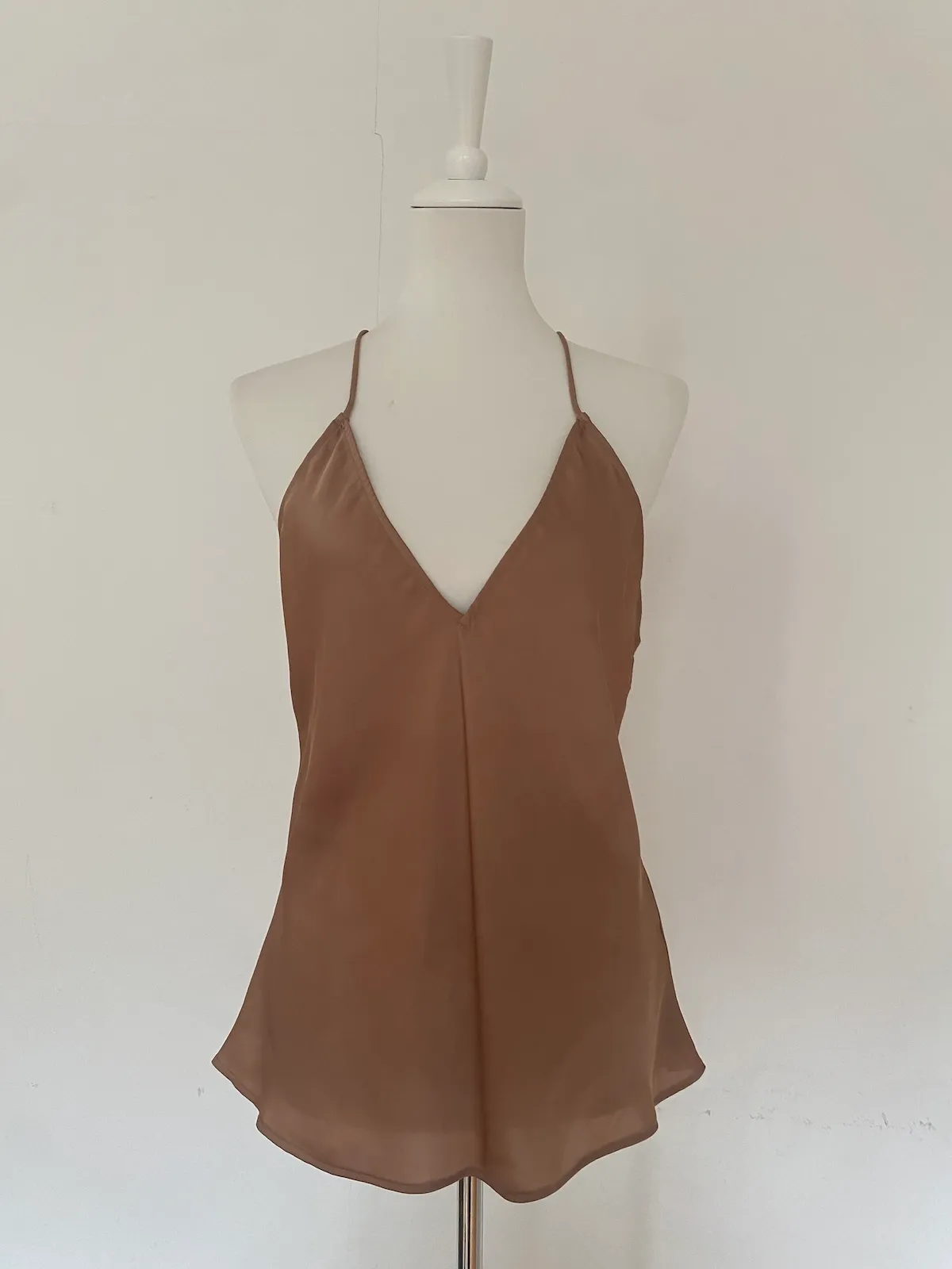 H&M Satin Halter Cami Caramel – L