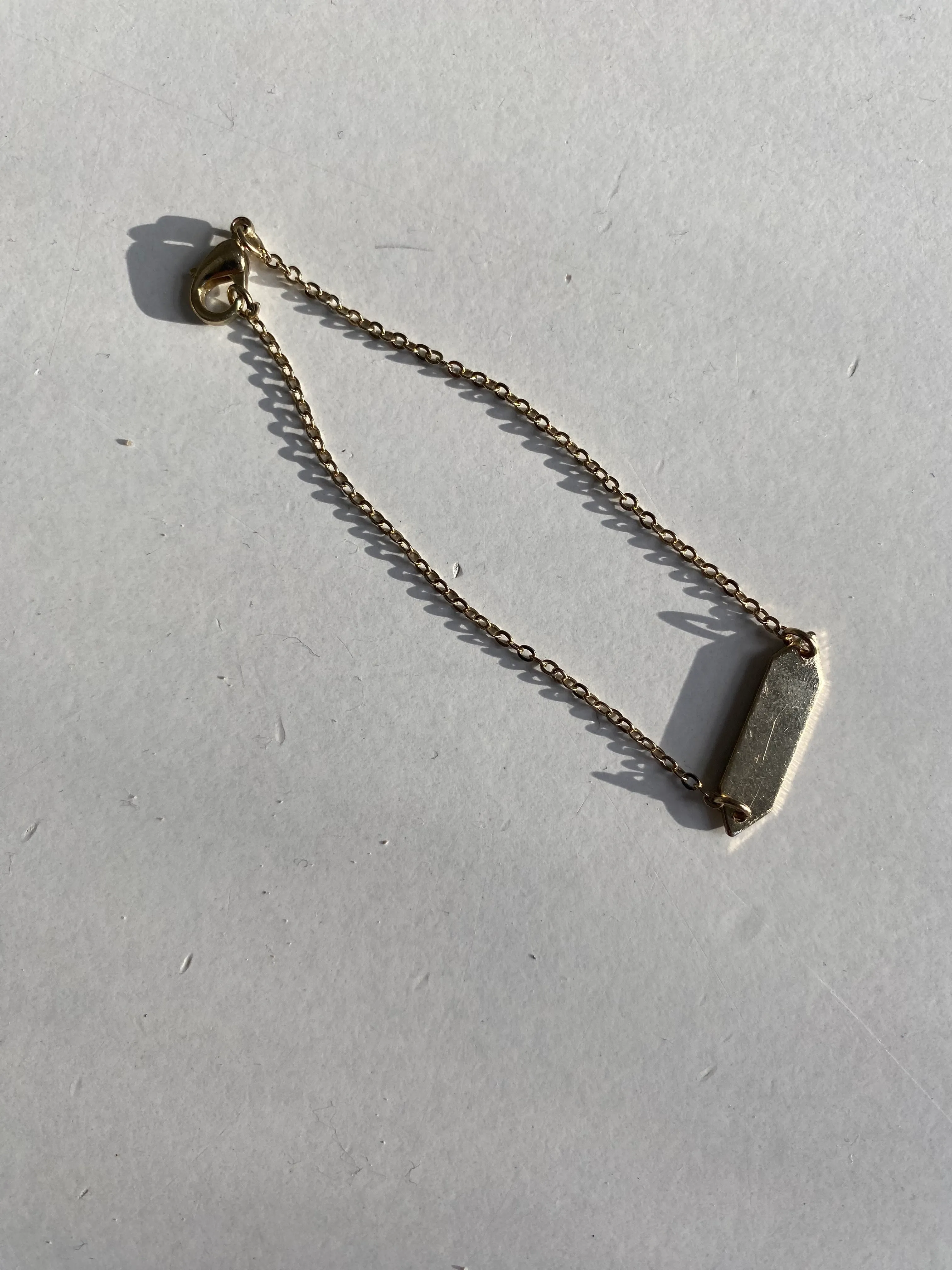 H&M Chain Bracelet Bar Charm Gold