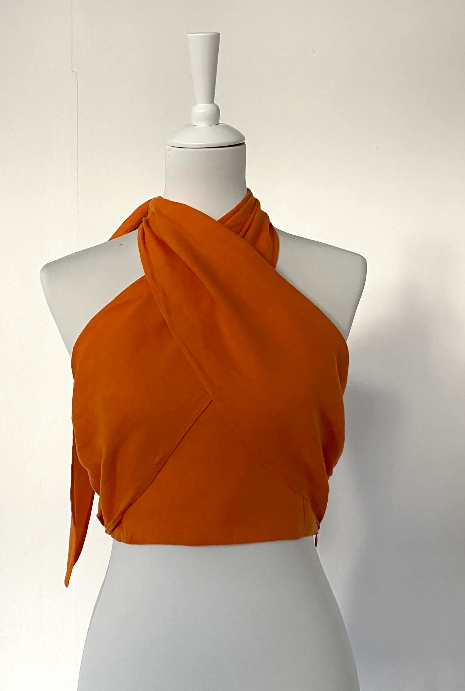 Zara Cropped Top Orange Size S