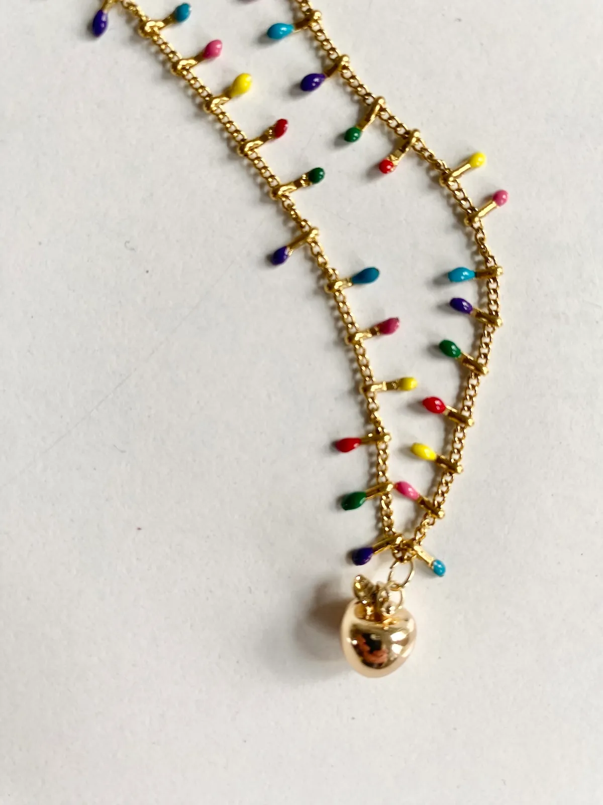 No Name Beaded Charm Necklace Mul — ca. 45cm