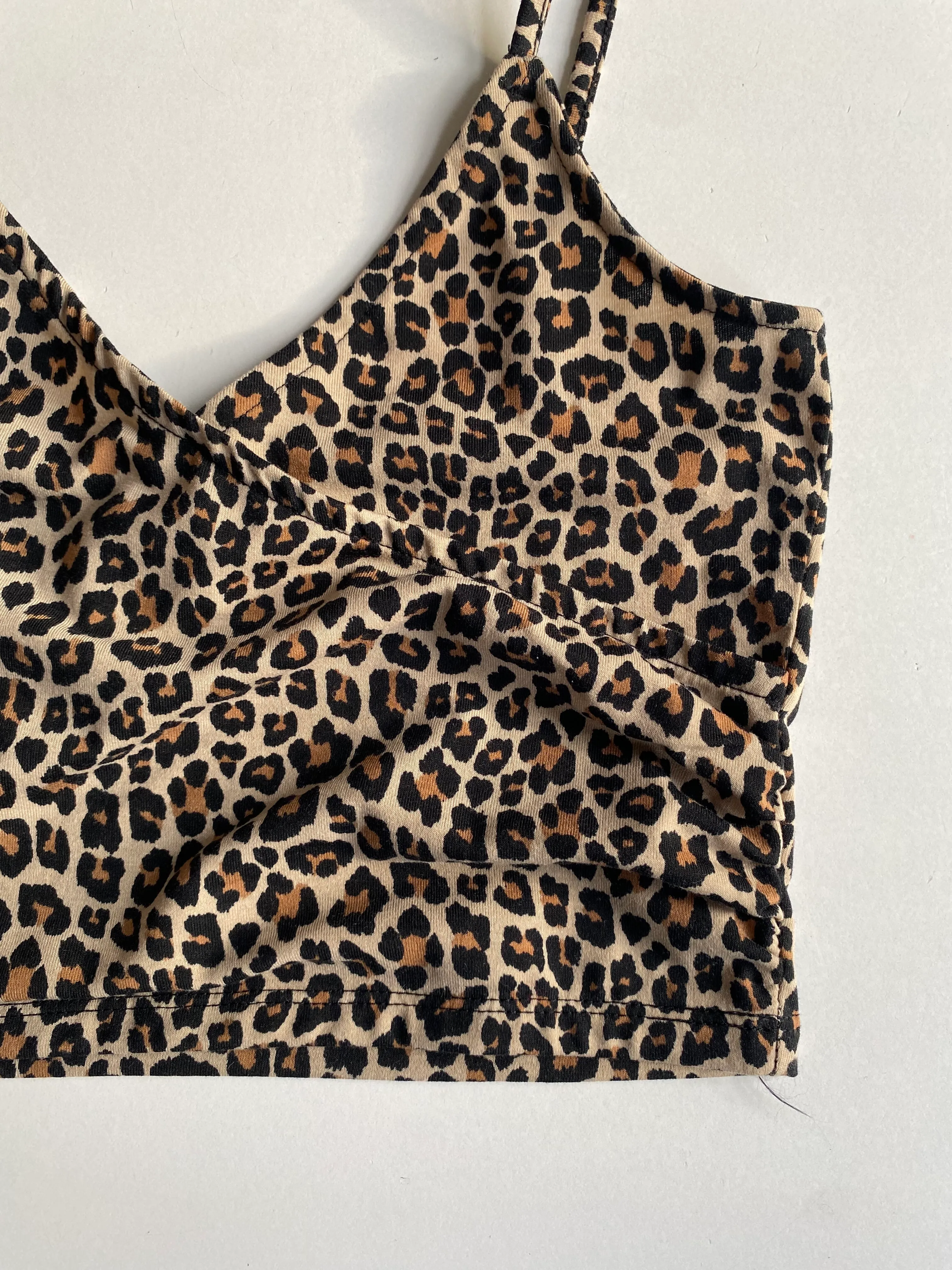 H&M Leopard Cropped Top Size XS