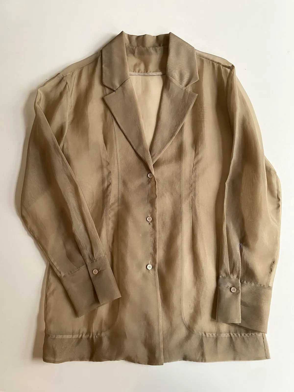 The Frankie Shop Sheer Blazer Taupe — Size S