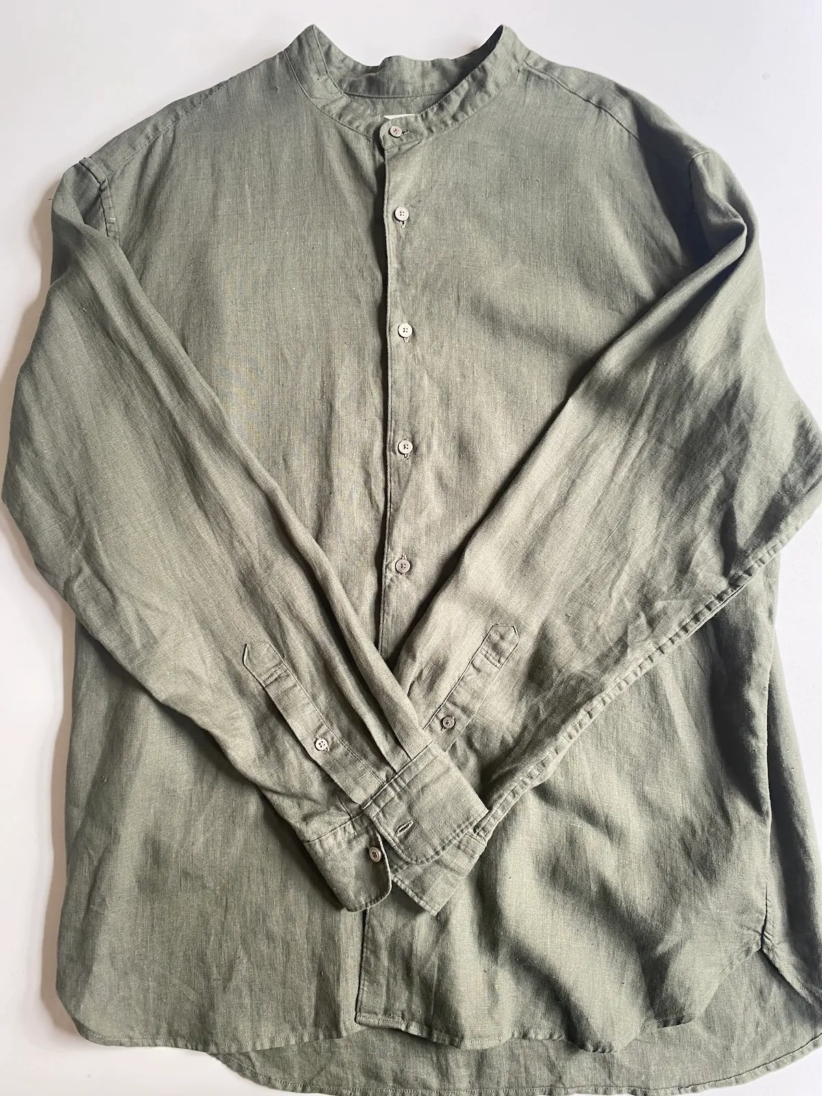 Uniqlo Linen Shirt Olive — Size XL