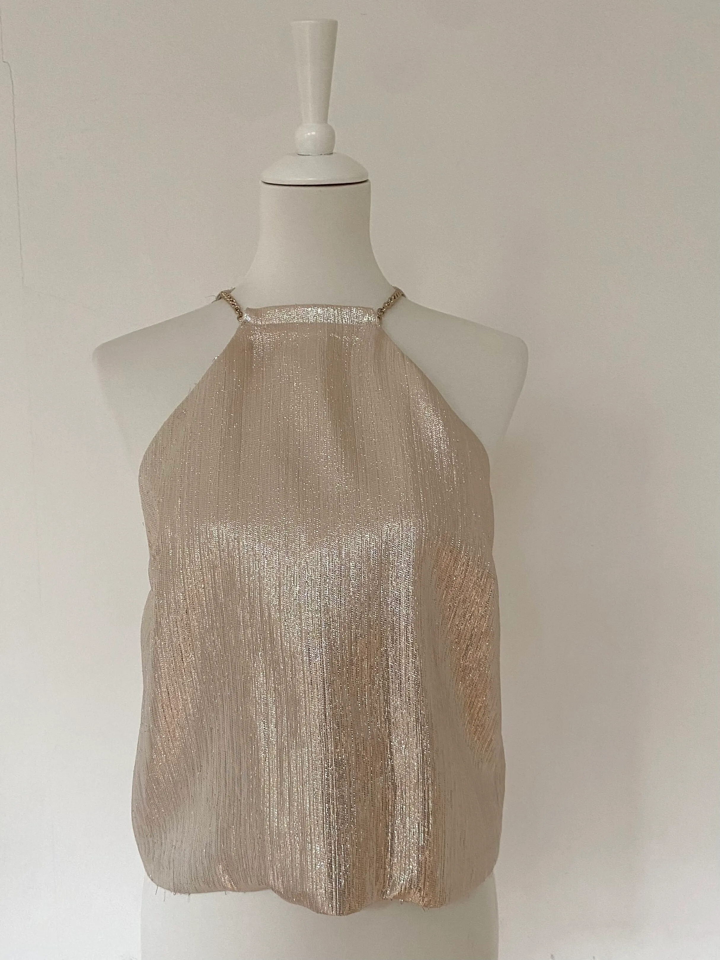 Maje Shimmery Top Beige Size 2