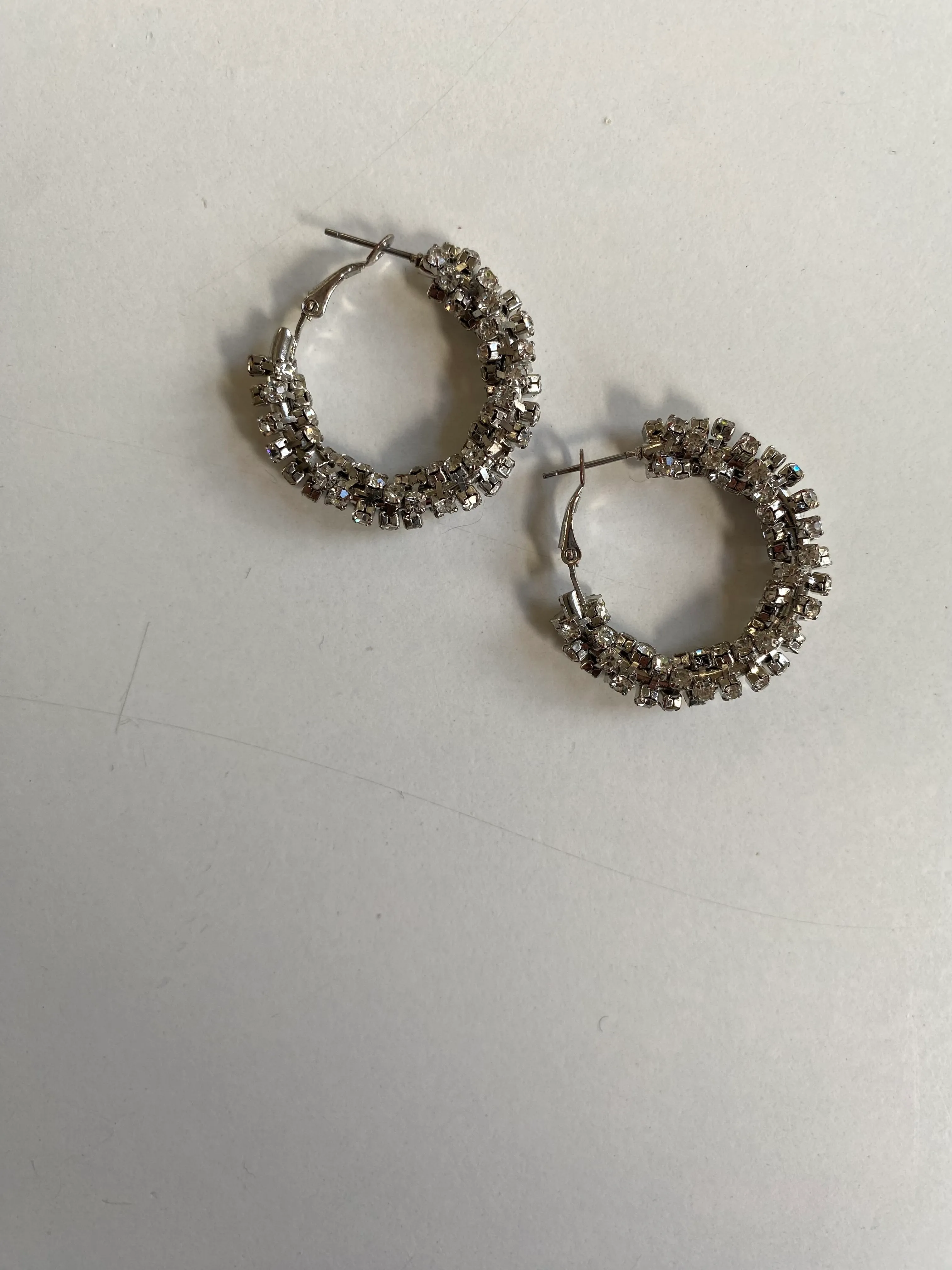 No Name Crystal Hoop Earrings / One Size