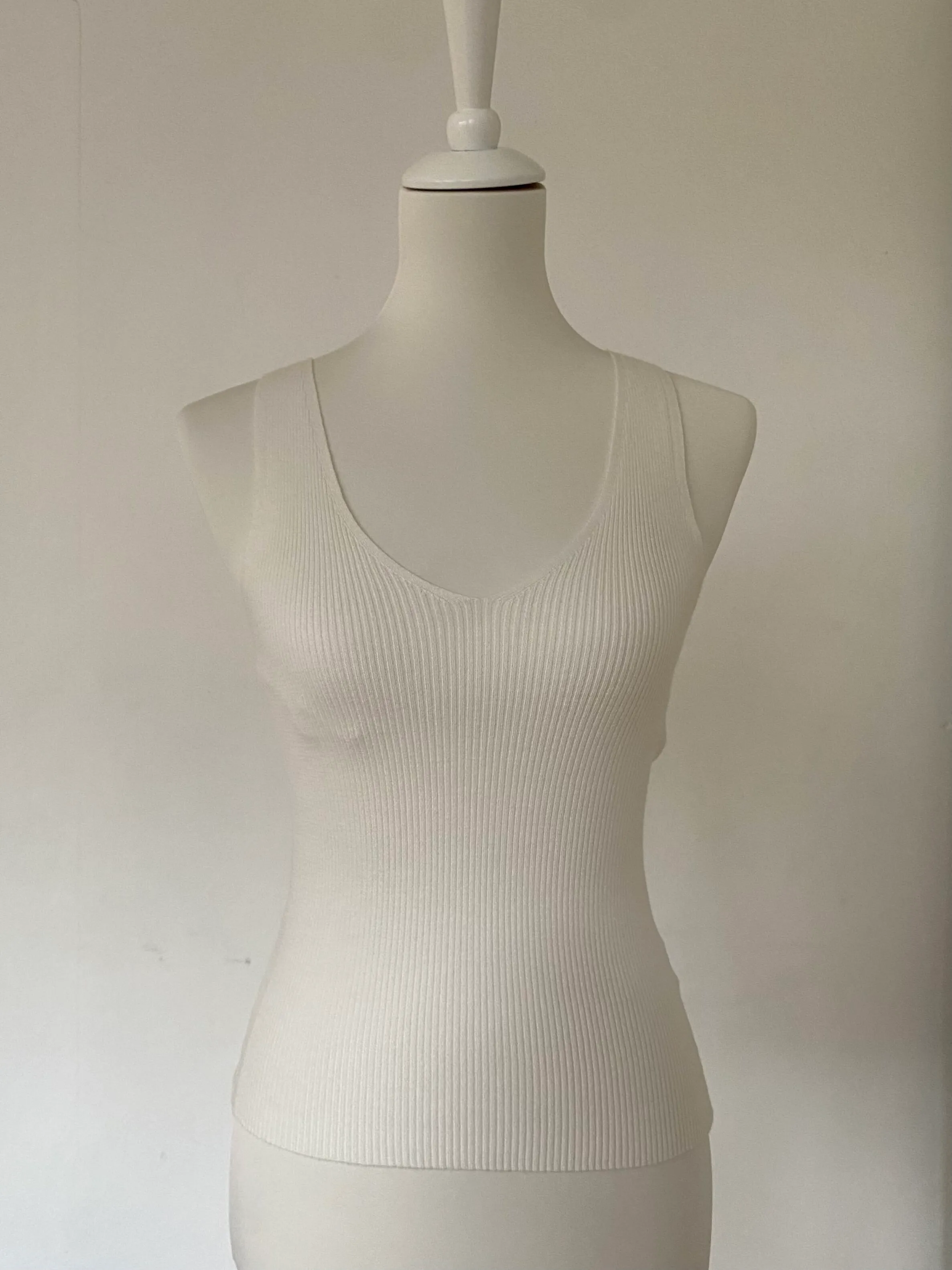 Oysho Rib Top White Size S