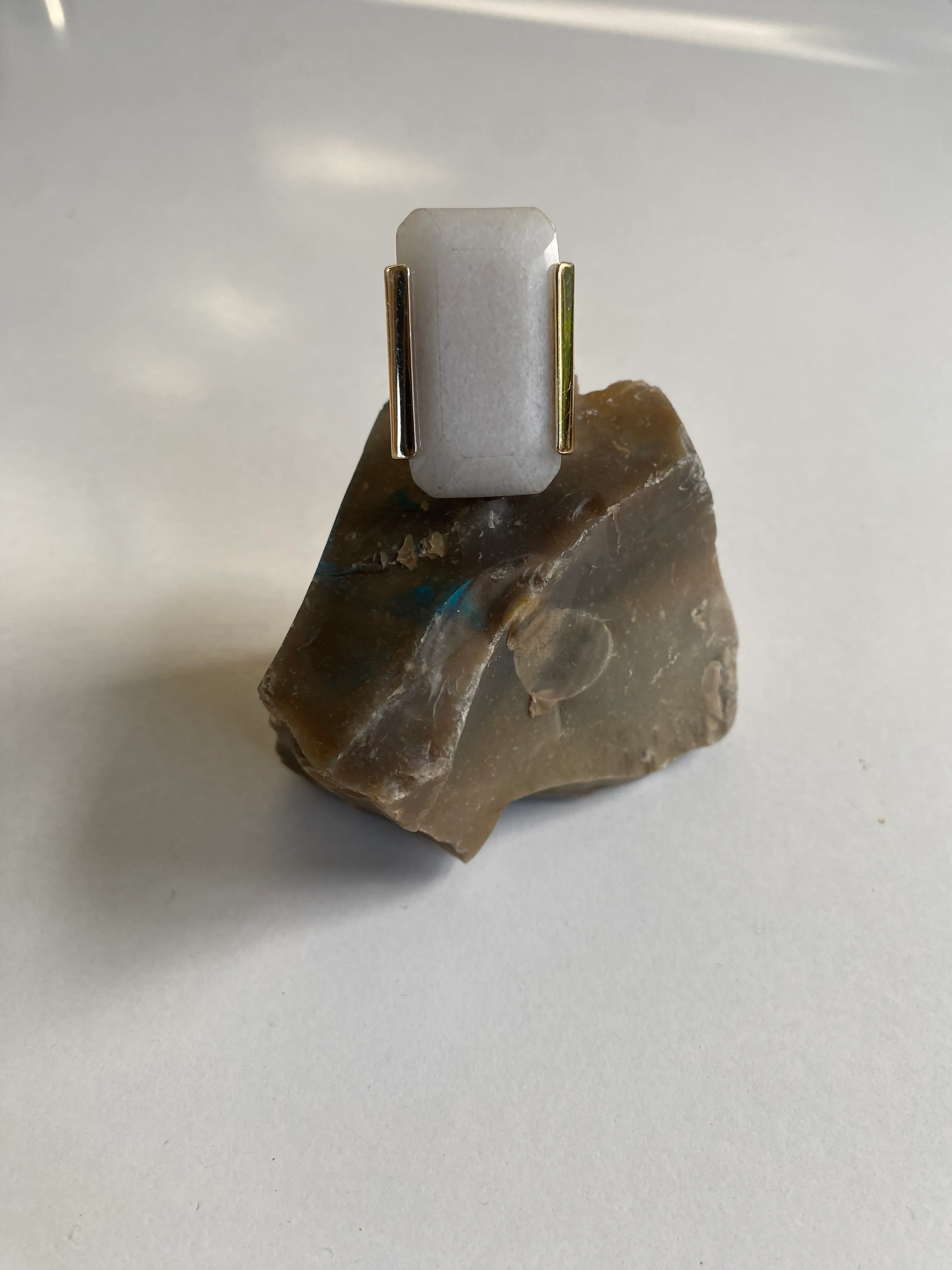 COS Sculptural Ring White Stone 