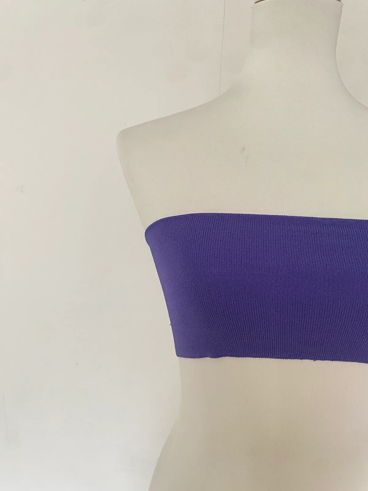 Remain Ribbed Bandeau Purple Top – S