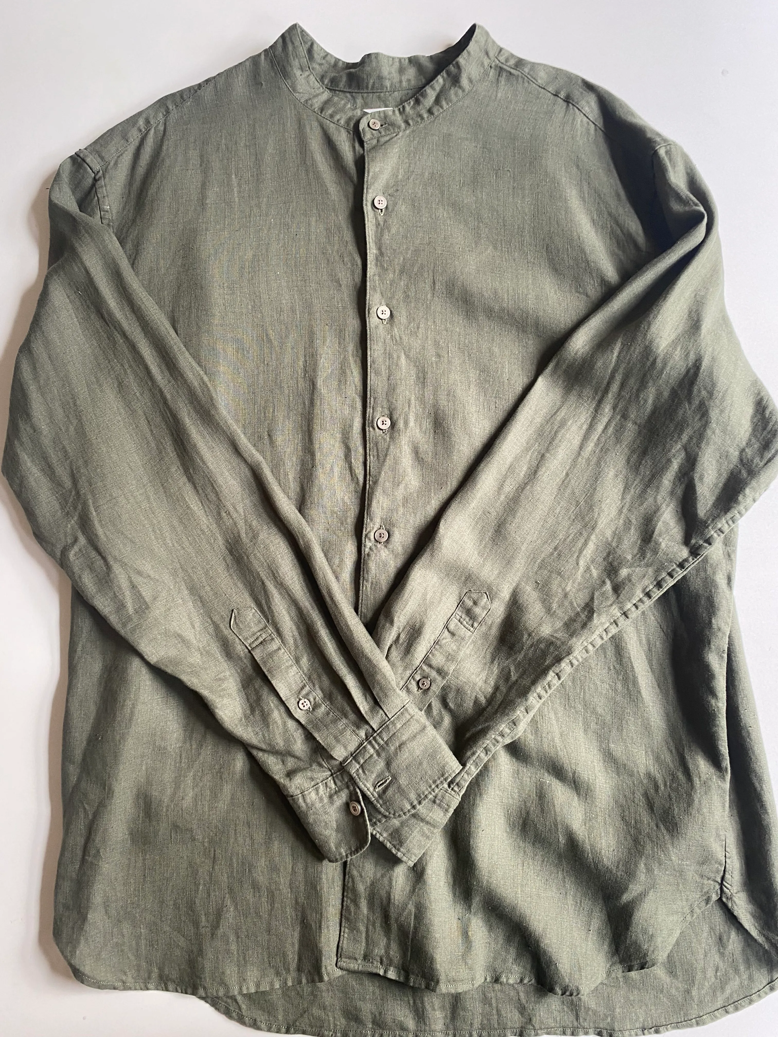 Uniqlo Linen Shirt Olive Size XL