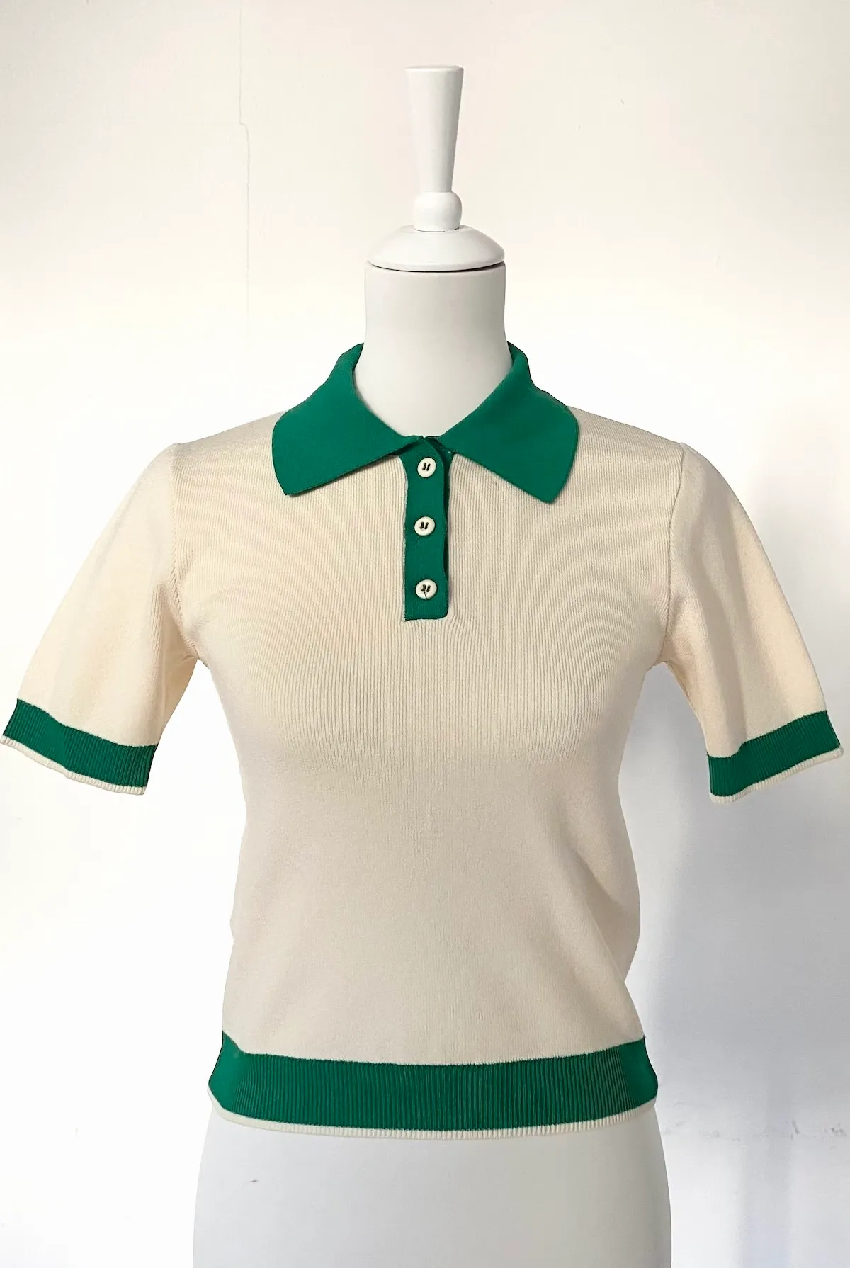 Mango Polo Shirt Cream — Size S