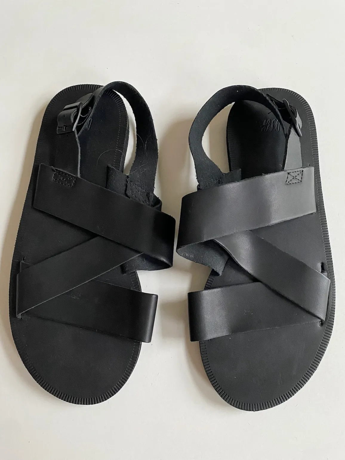 H&M Leather Sandals Black — EUR 44