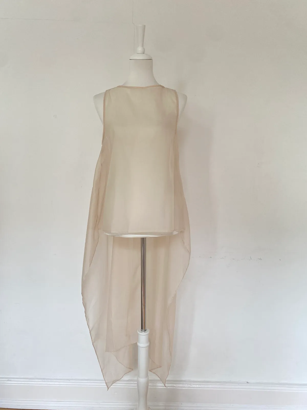 Topshop Organza Draped Top Ivory –  Size 40