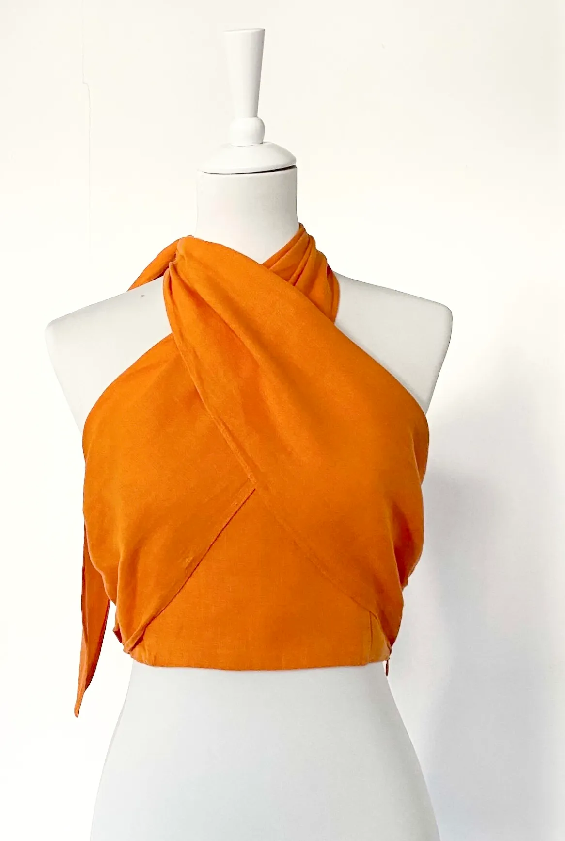 Zara Cropped Top Orange — Size S