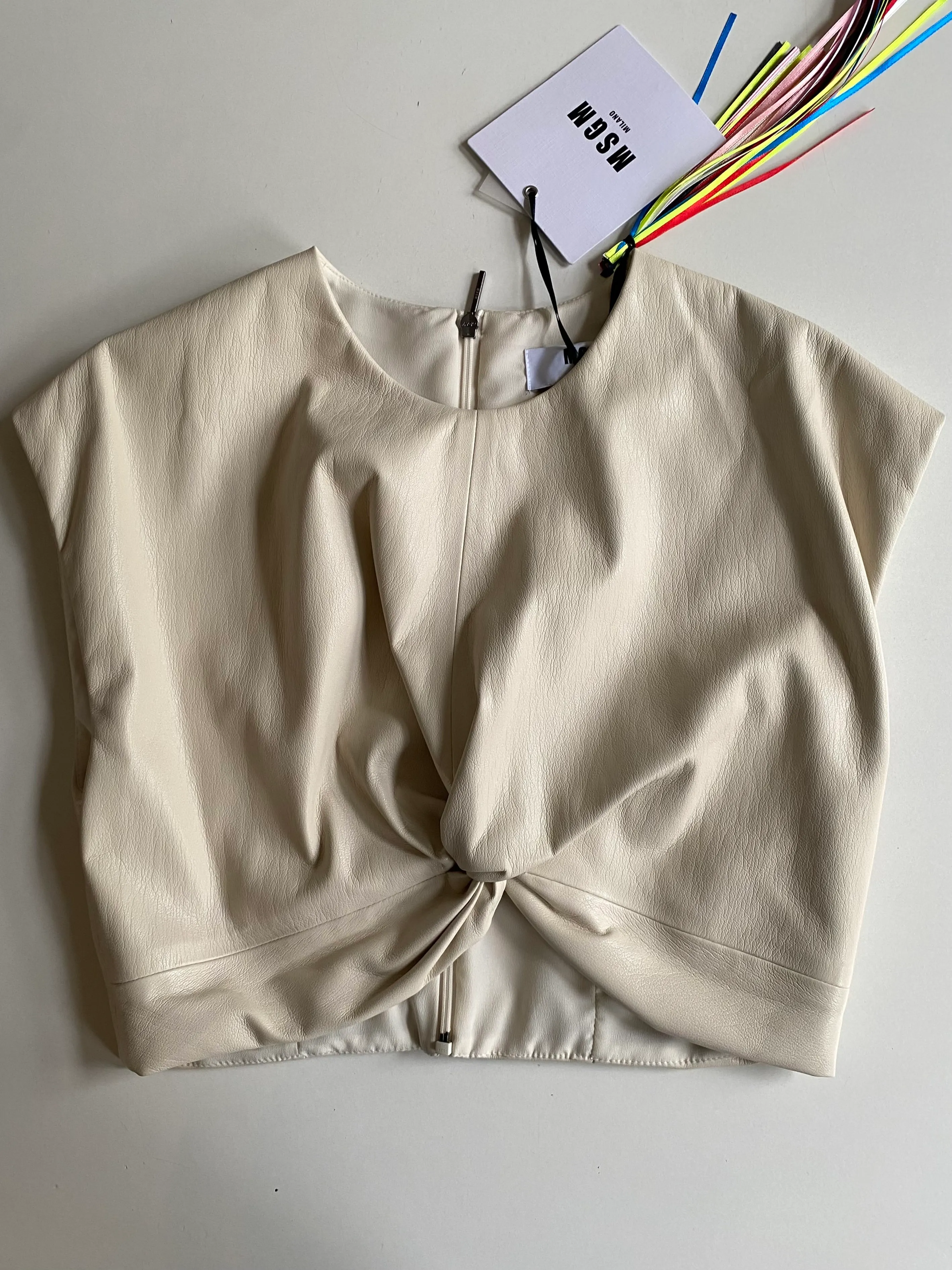 MSGM Faux-leather Top EUR 36/ IT40