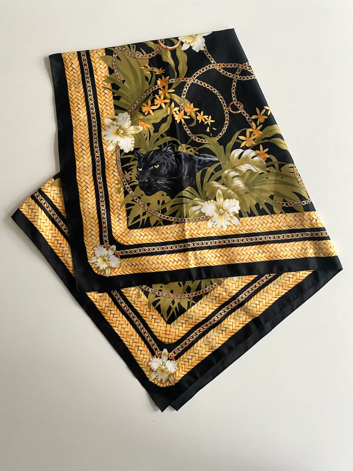 H&M Printed Scarf Multicolor — Approx. 50 × 50 cm