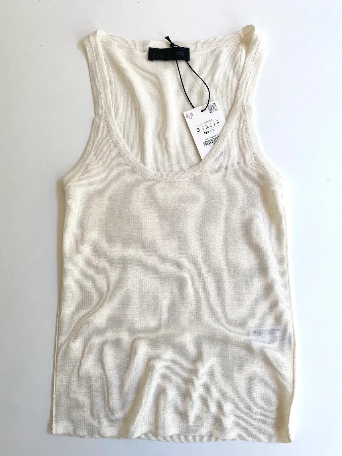 Zara Knitted Tank Top Ivory  – Size S 