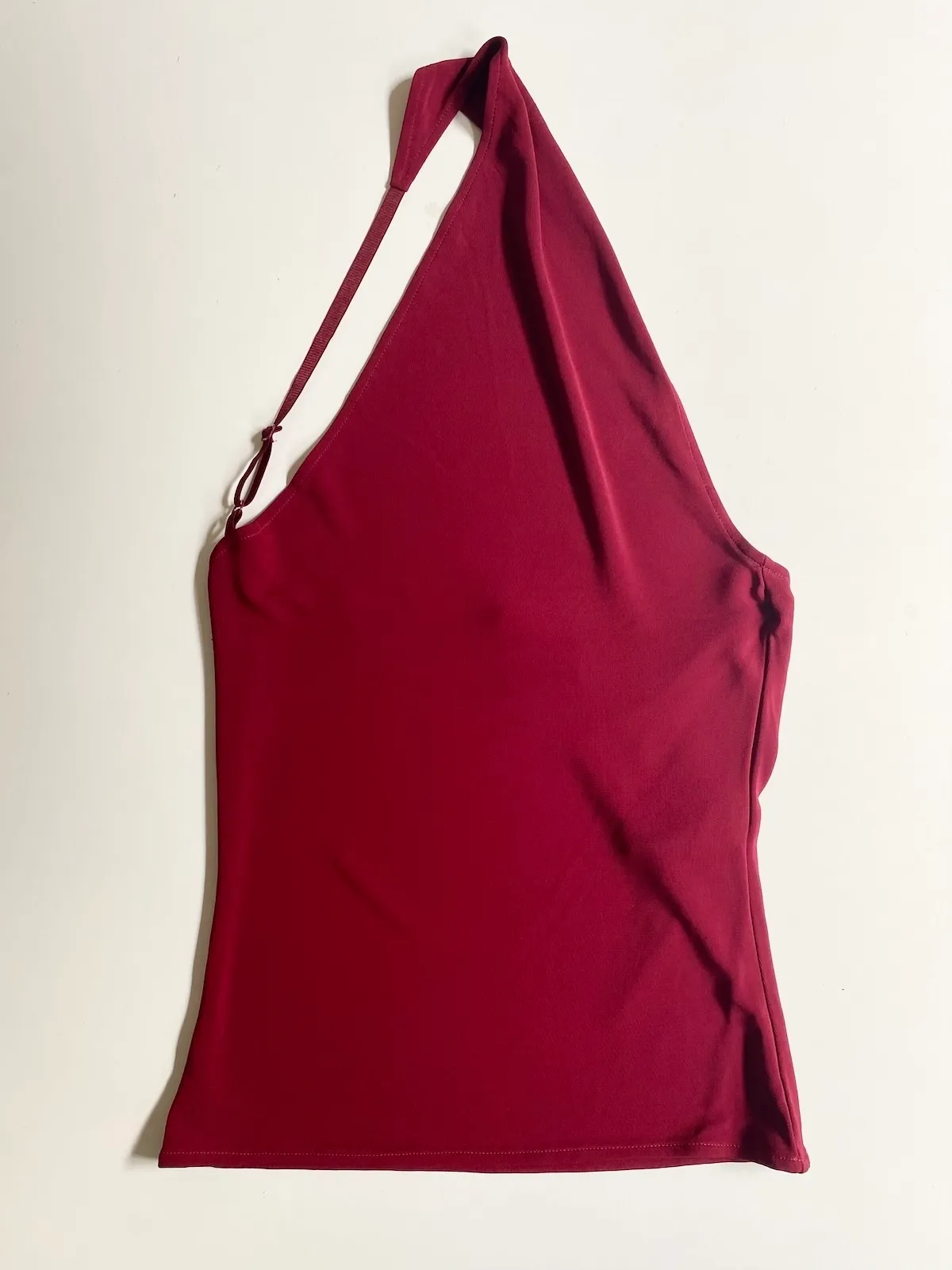 Courrèges Asymmetric One-Shoulder Top Burgundy – Size S