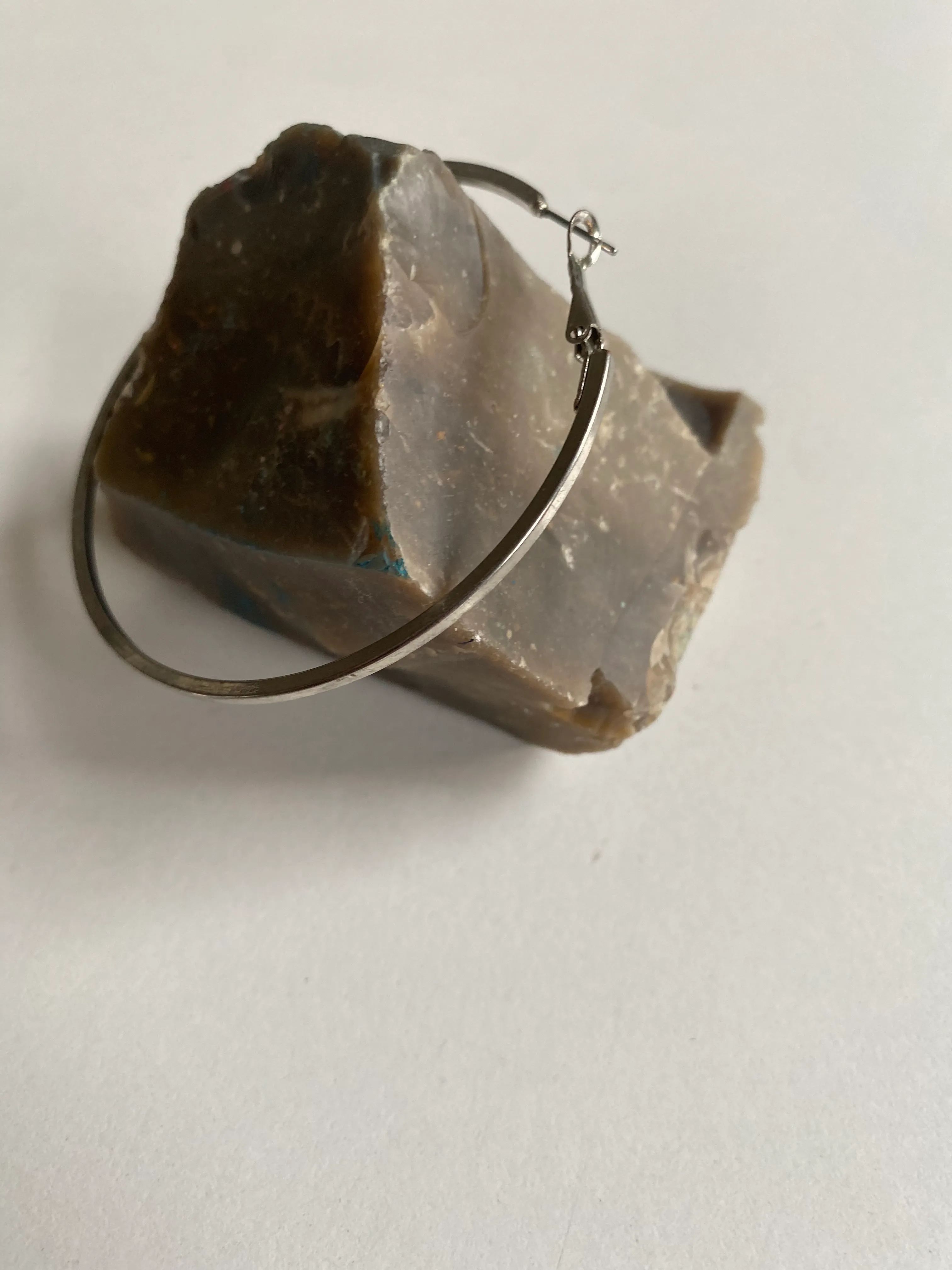 No Name Big Hoop Earrings Silver 