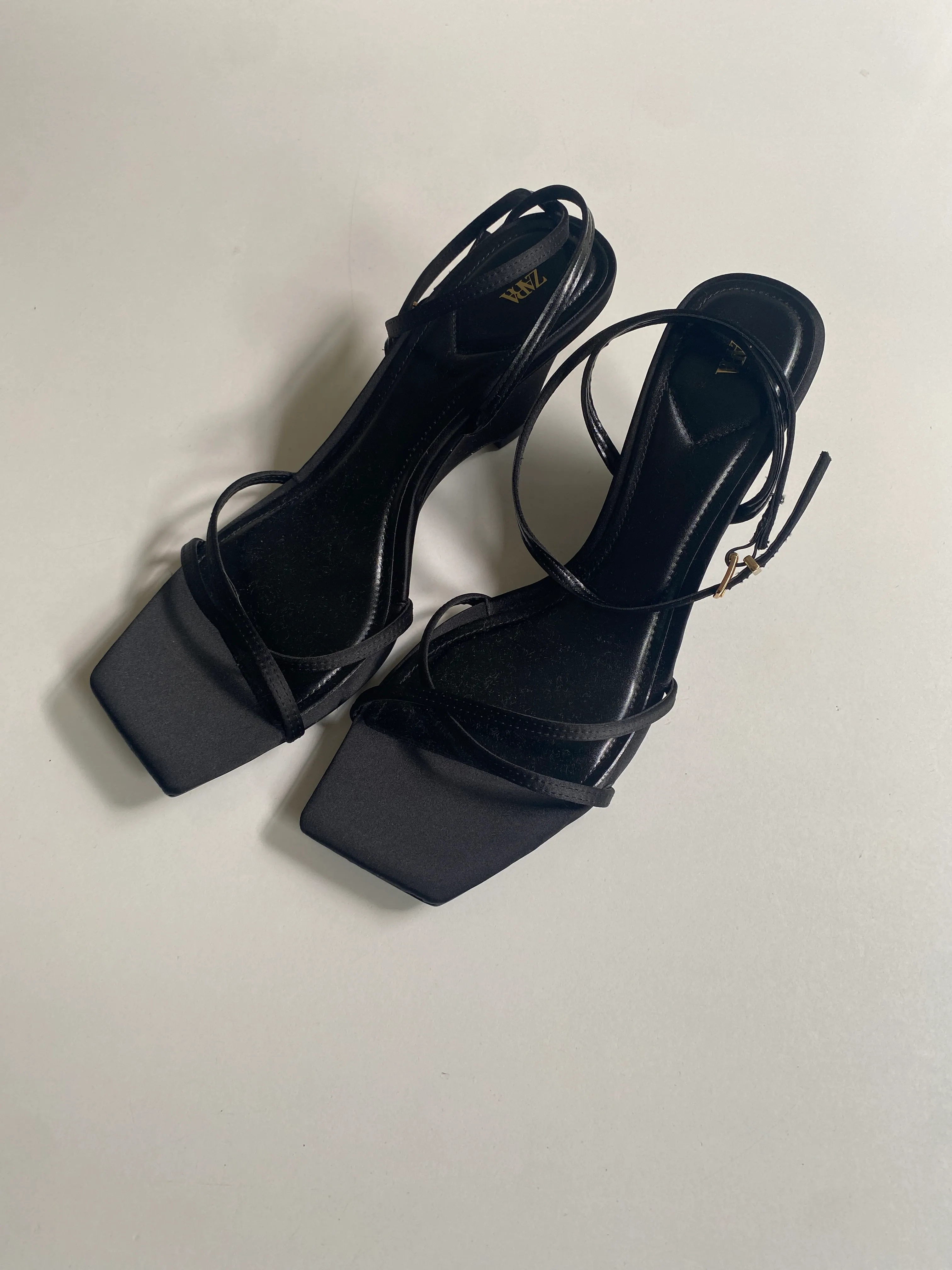 Zara Strappy Wedge Sandals Black – Size 41