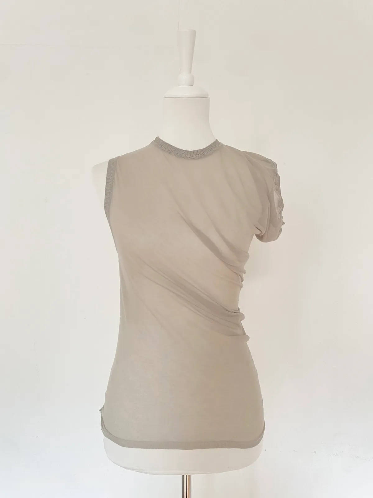 Paloma Wool Ruched Knit Top Stone – Size S