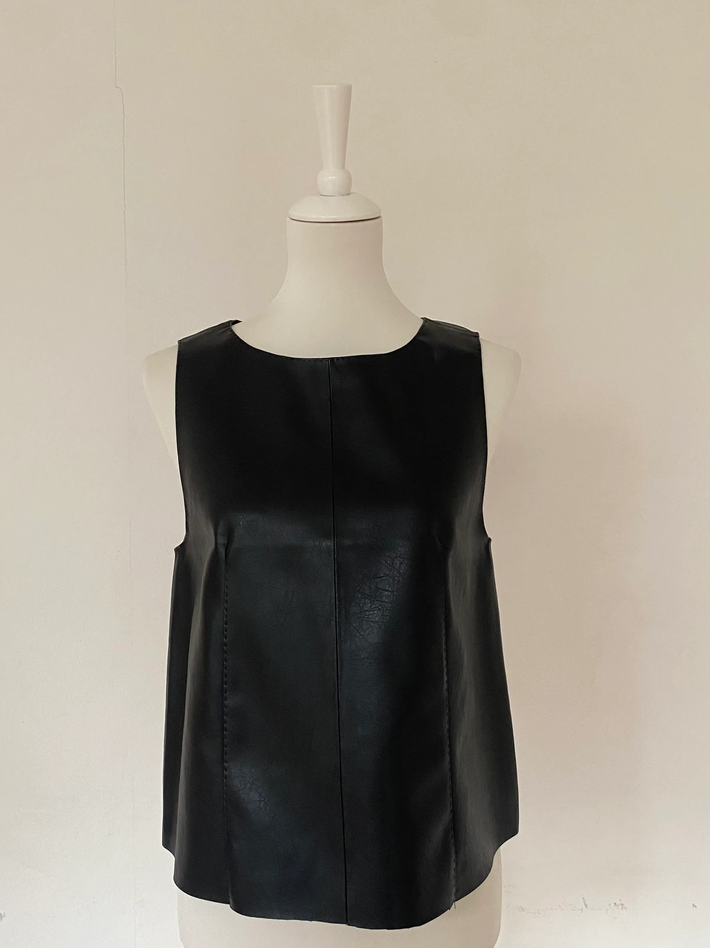 H&M Fake Leather Top Black