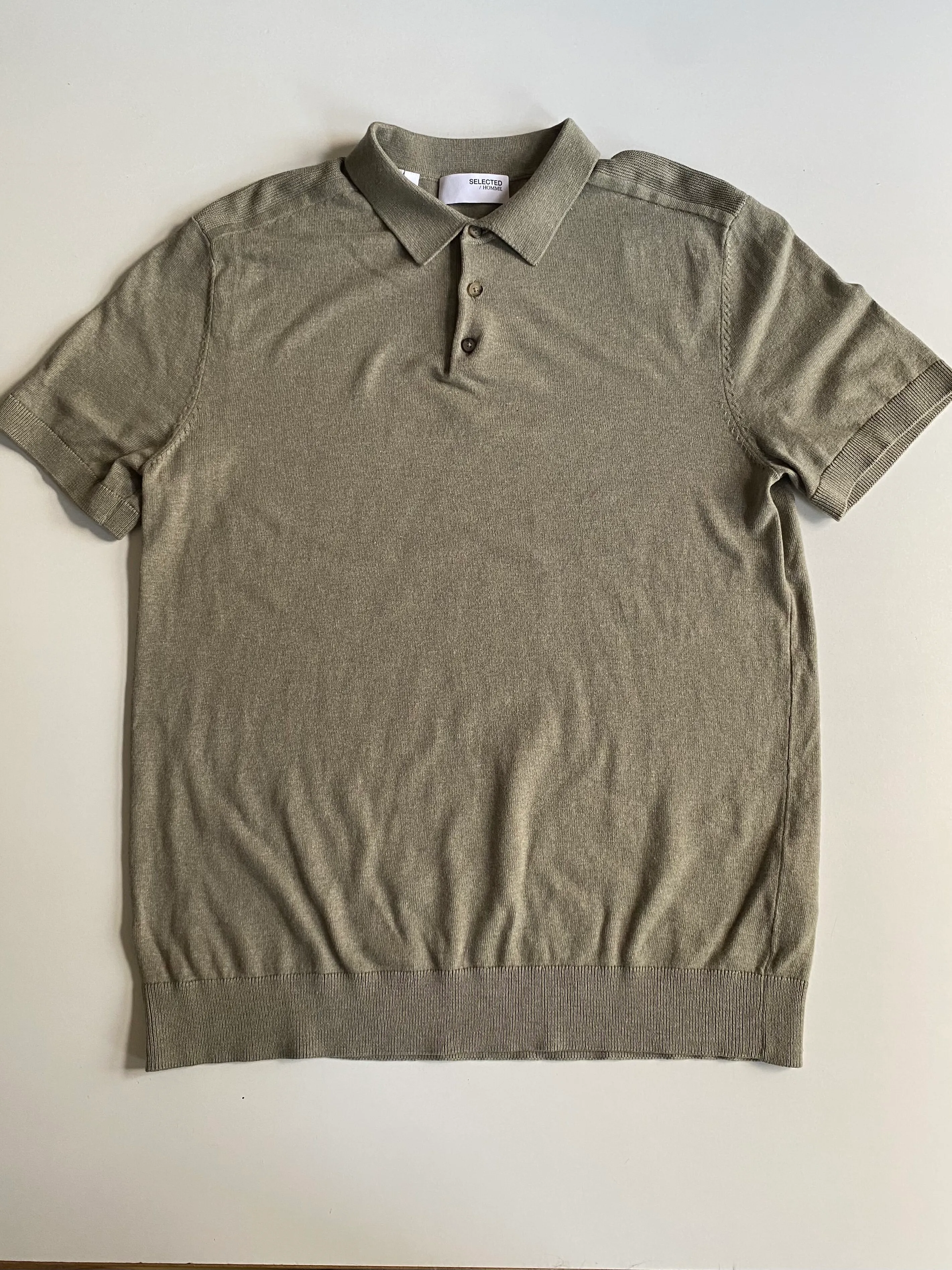 Selected Knitted Polo Size L 