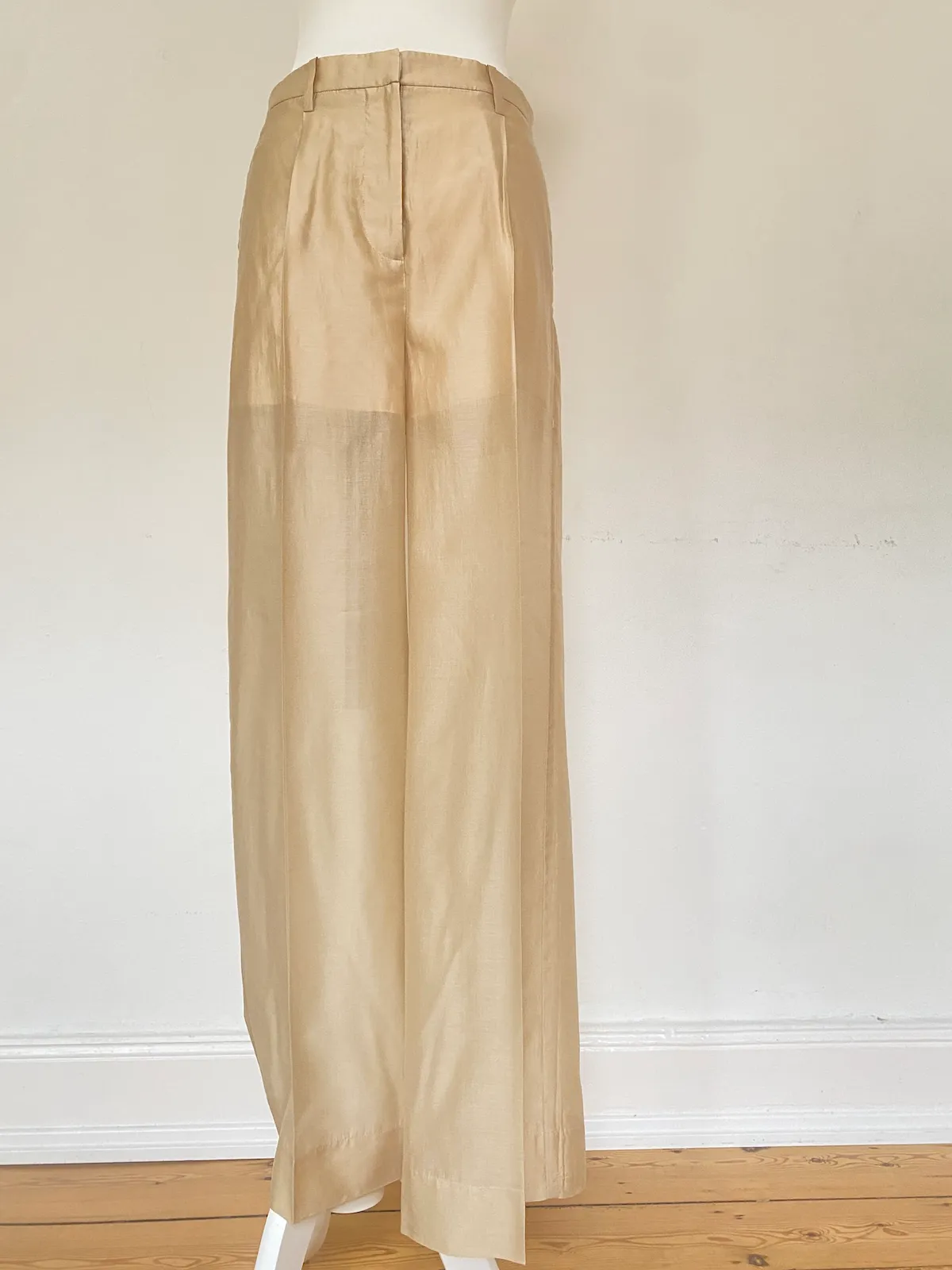 SECOND FEMALE Wide Leg Trousers Soft Beige – Size S